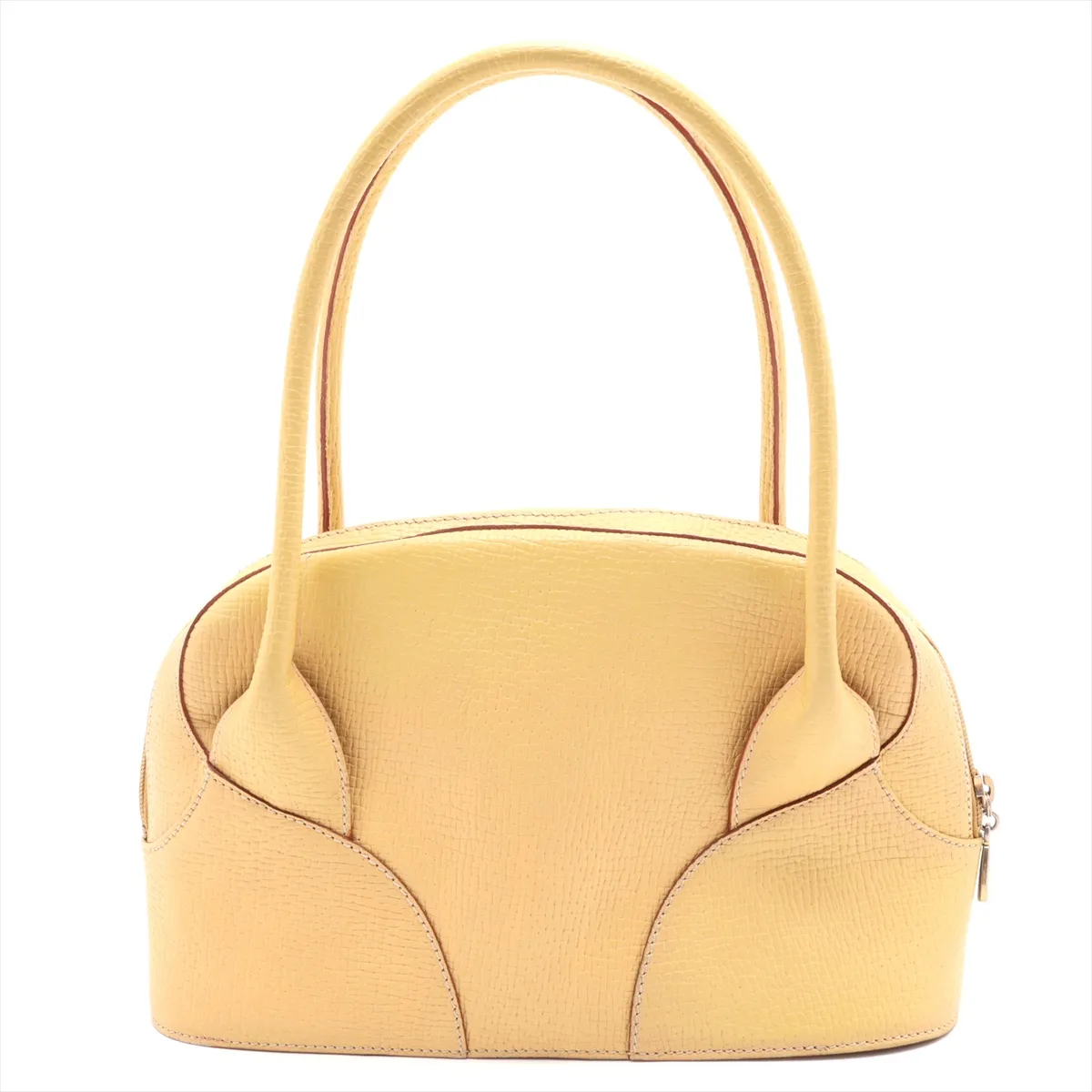 leather handbag, yellow — view 2