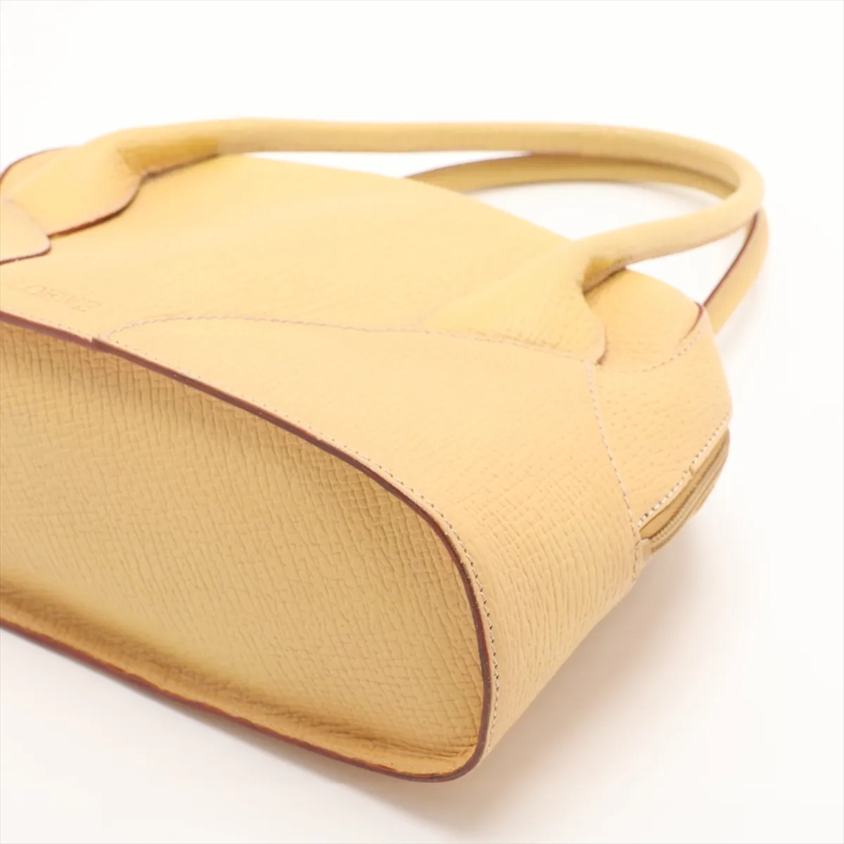leather handbag, yellow — view 3