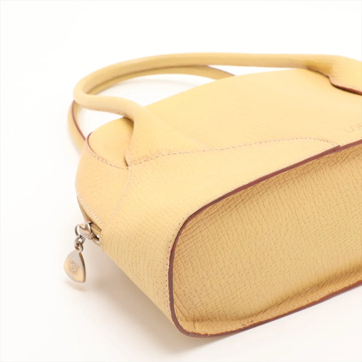 leather handbag, yellow — view 4