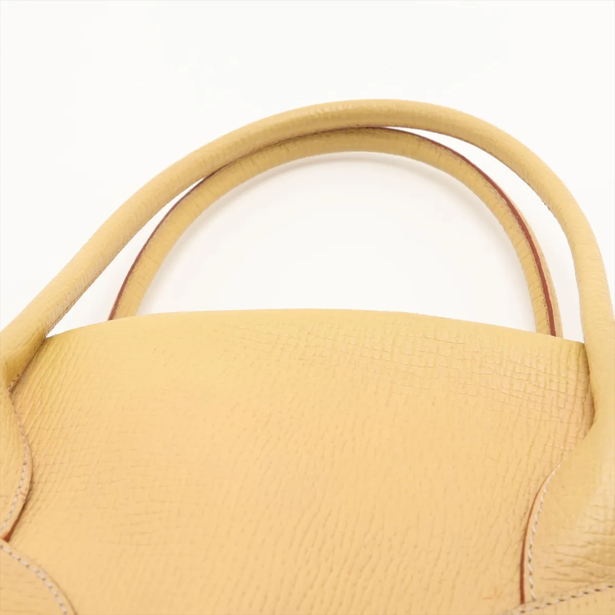leather handbag, yellow — view 6