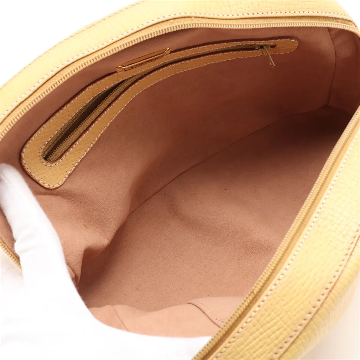 leather handbag, yellow — view 7