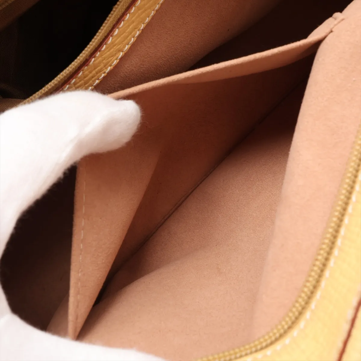 leather handbag, yellow — view 9