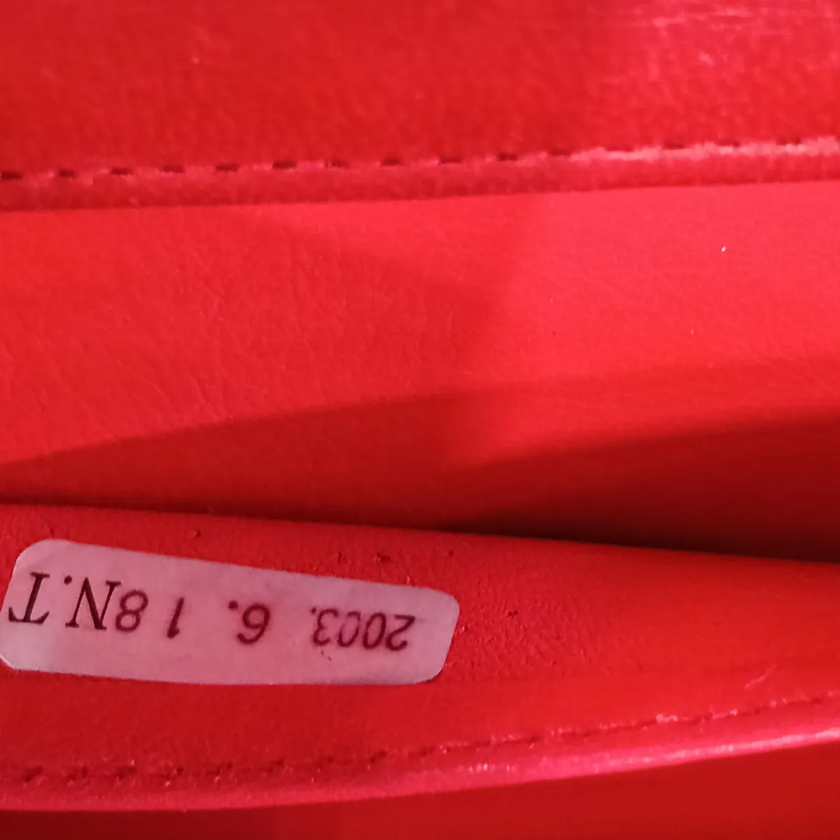 Matelassé Lambskin Chain Shoulder Bag, Red with Gold Hardware, Interior Repaired. — view 10