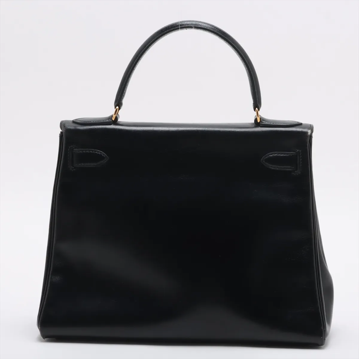 [Individually wrapped] Hermes Kelly 28 Le Tourne Box Calf Black Gold Hardware K:1981 — view 2