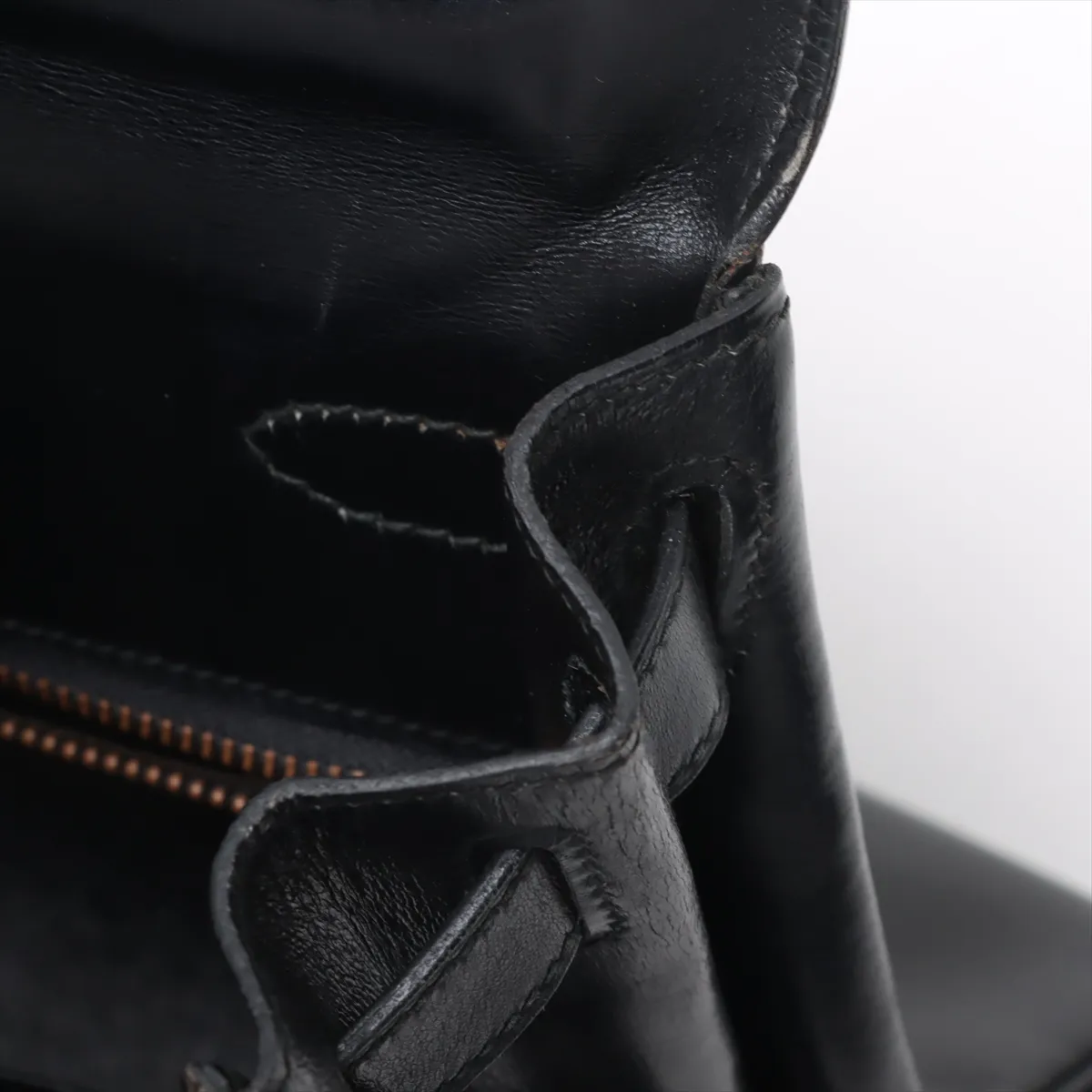 [Individually wrapped] Hermes Kelly 28 Le Tourne Box Calf Black Gold Hardware K:1981 — view 13