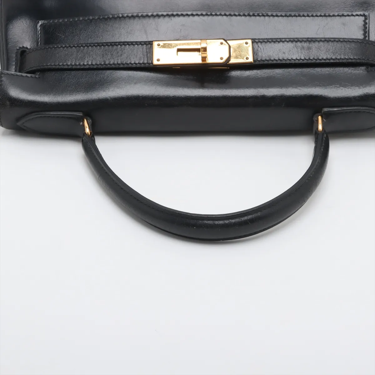 [Individually wrapped] Hermes Kelly 28 Le Tourne Box Calf Black Gold Hardware K:1981 — view 5