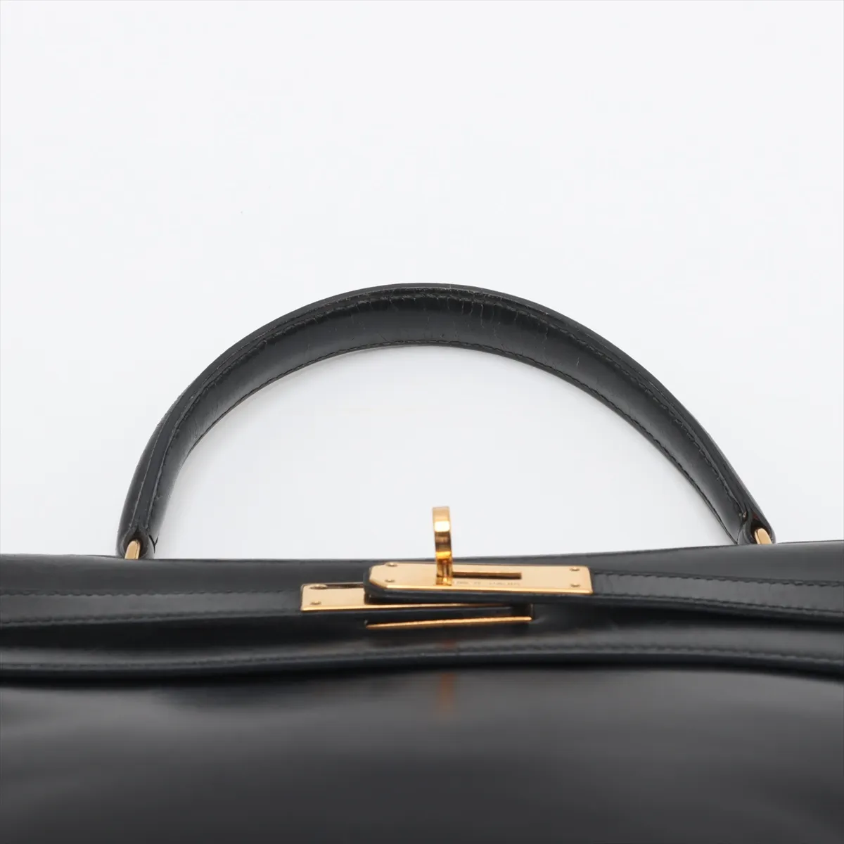 [Individually wrapped] Hermes Kelly 28 Le Tourne Box Calf Black Gold Hardware K:1981 — view 6