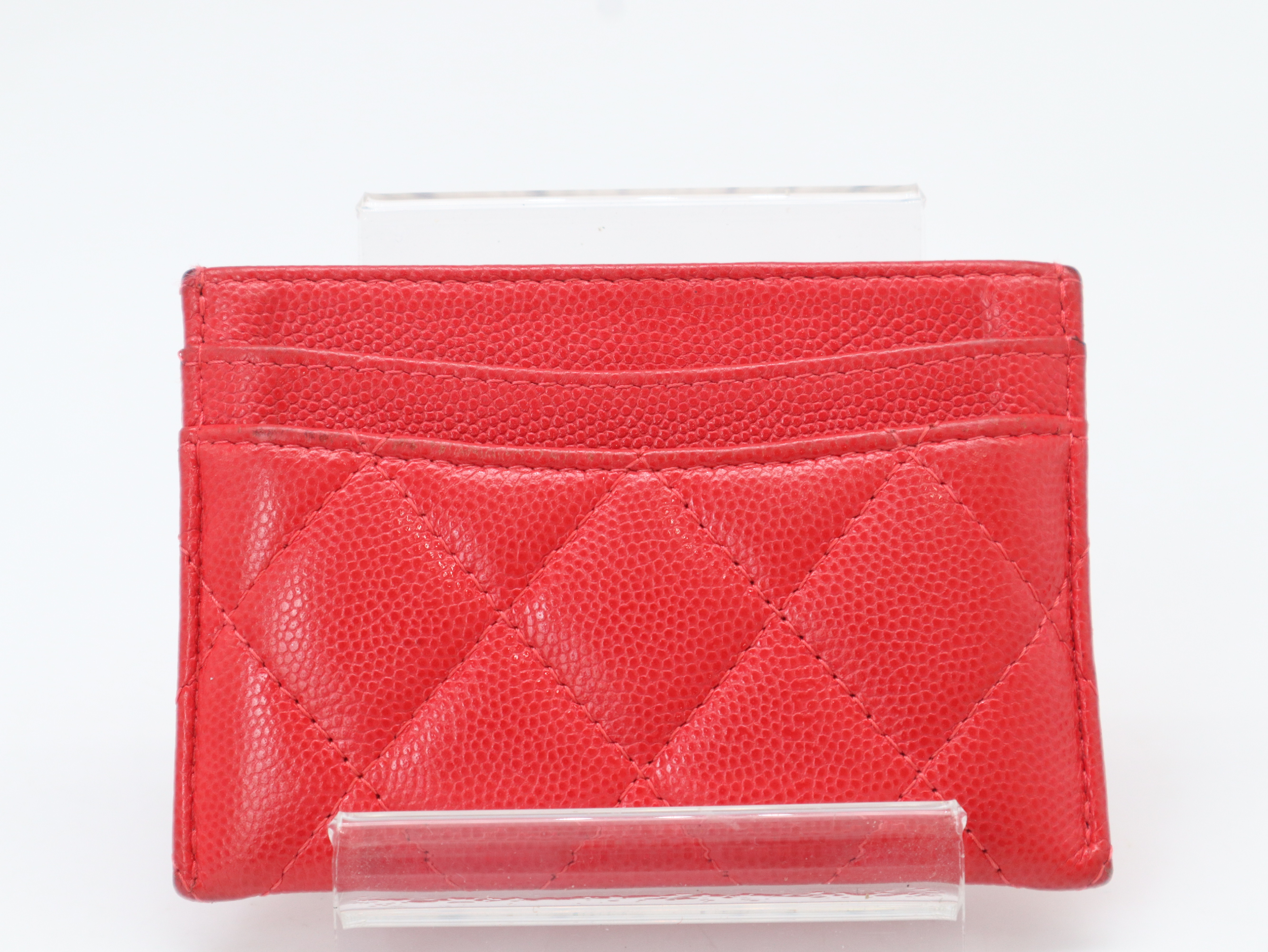 Caviar Skin Matelassé Card Case, Red Seal, 28895592 (Card Case/Pass Case/Business Card Holder) — view 2