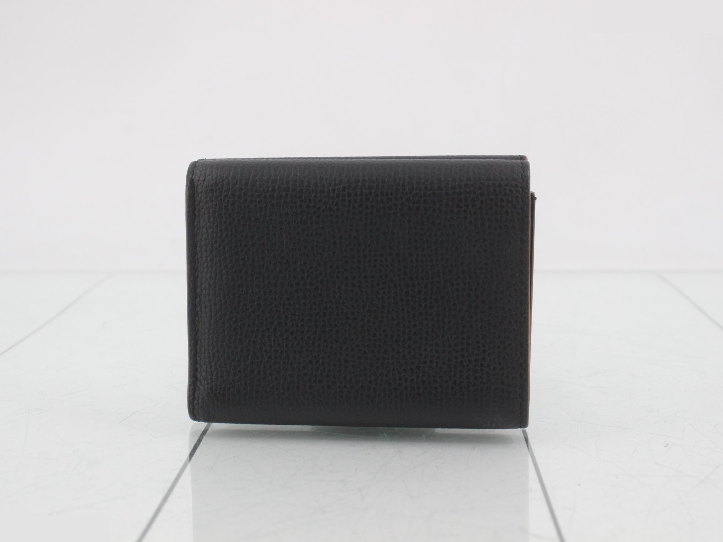 Anagram Tri-fold Wallet, Leather, Black — view 2