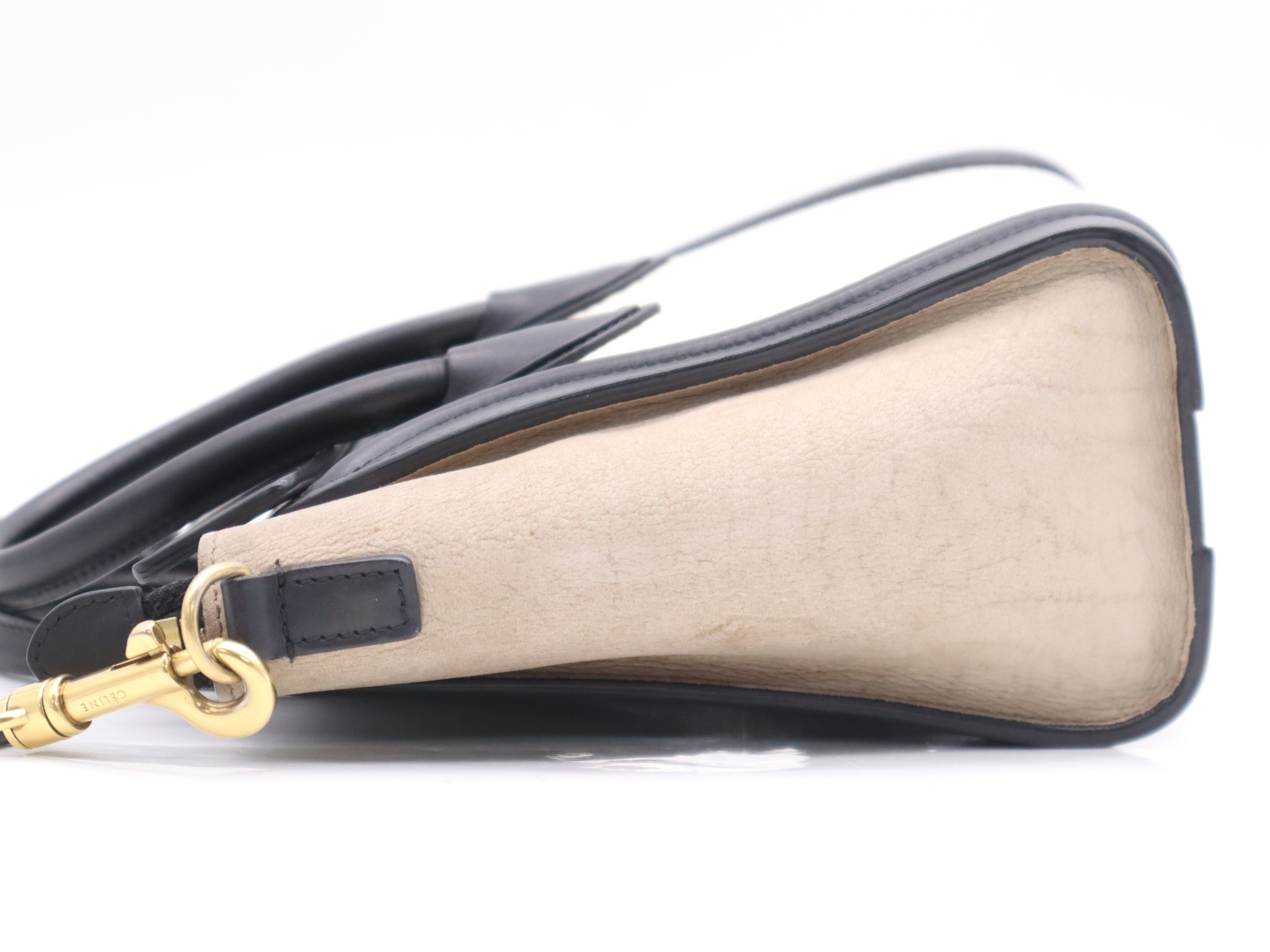 Leather x Suede Luggage Nano 2-Way Handbag, Multicolor — view 3