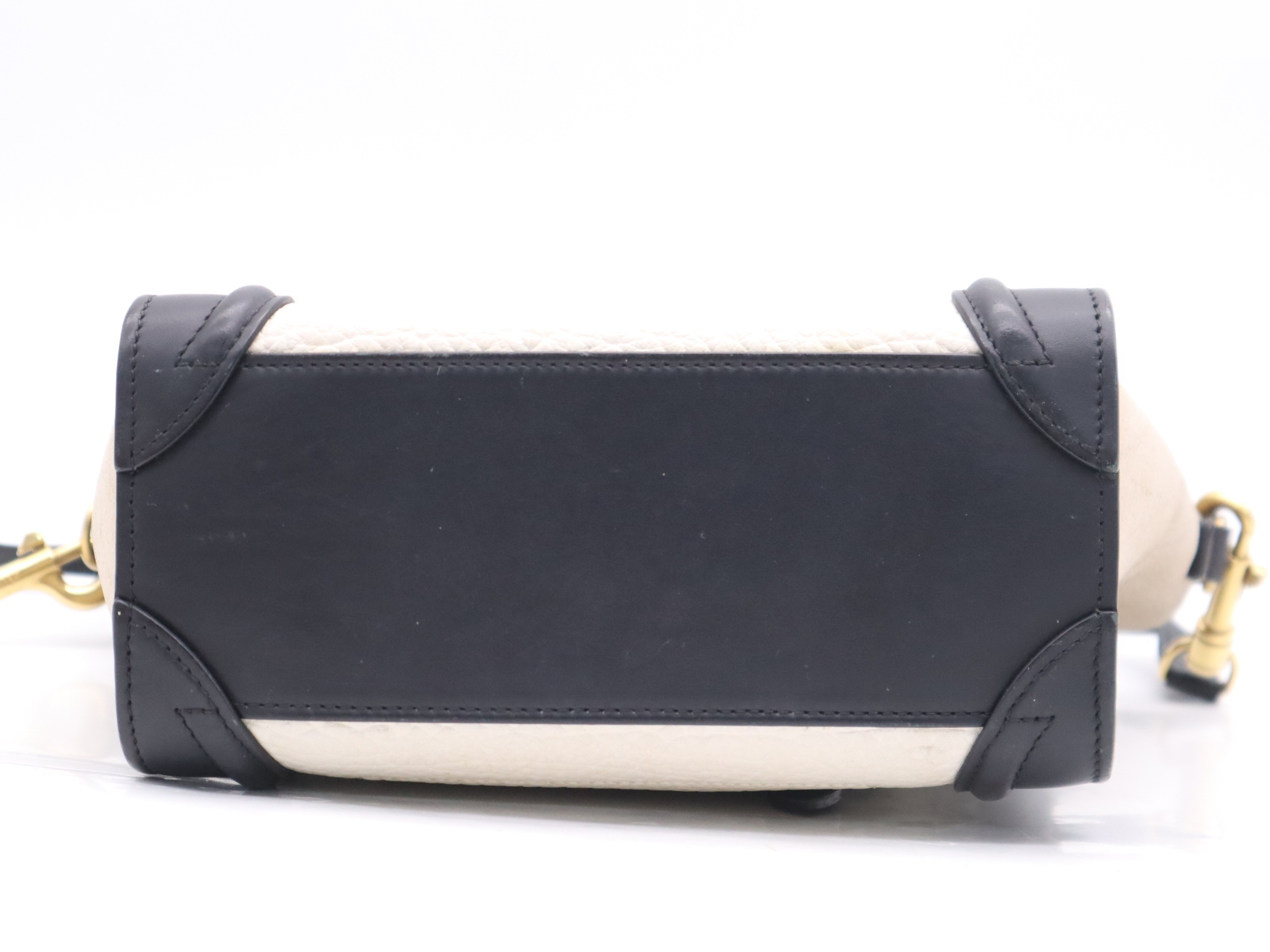 Leather x Suede Luggage Nano 2-Way Handbag, Multicolor — view 4