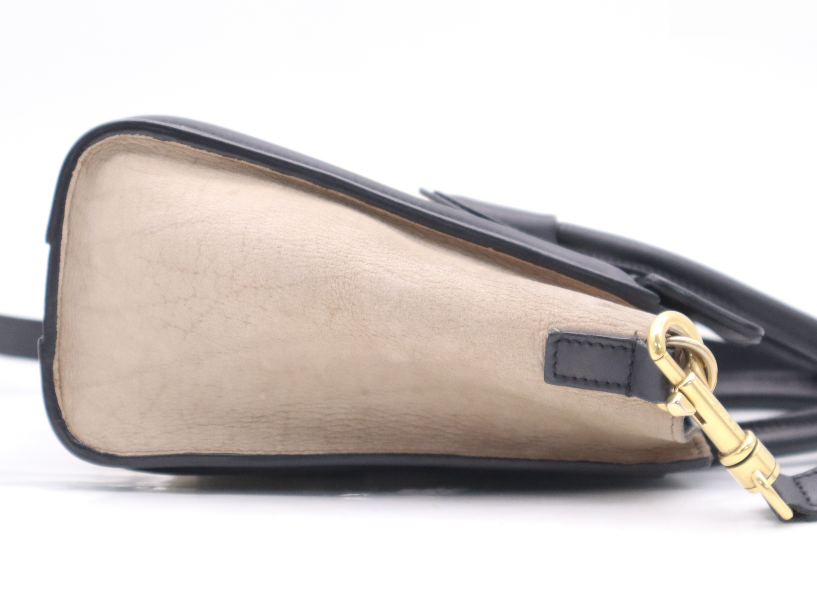 Leather x Suede Luggage Nano 2-Way Handbag, Multicolor — view 5