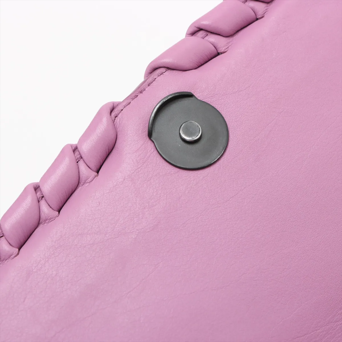 Intrecciato Olympia Leather Chain Shoulder Bag Pink — view 12