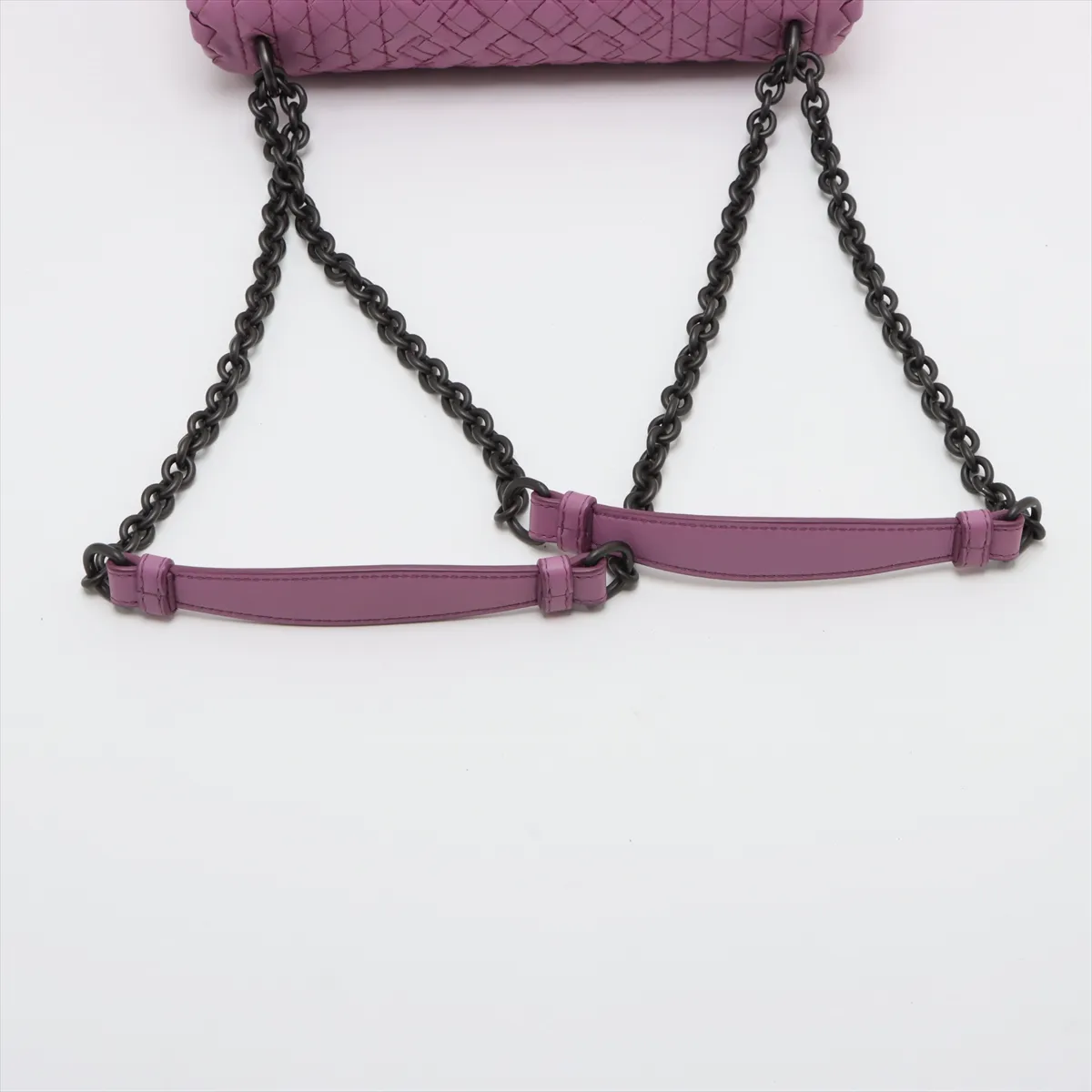 Intrecciato Olympia Leather Chain Shoulder Bag Pink — view 5