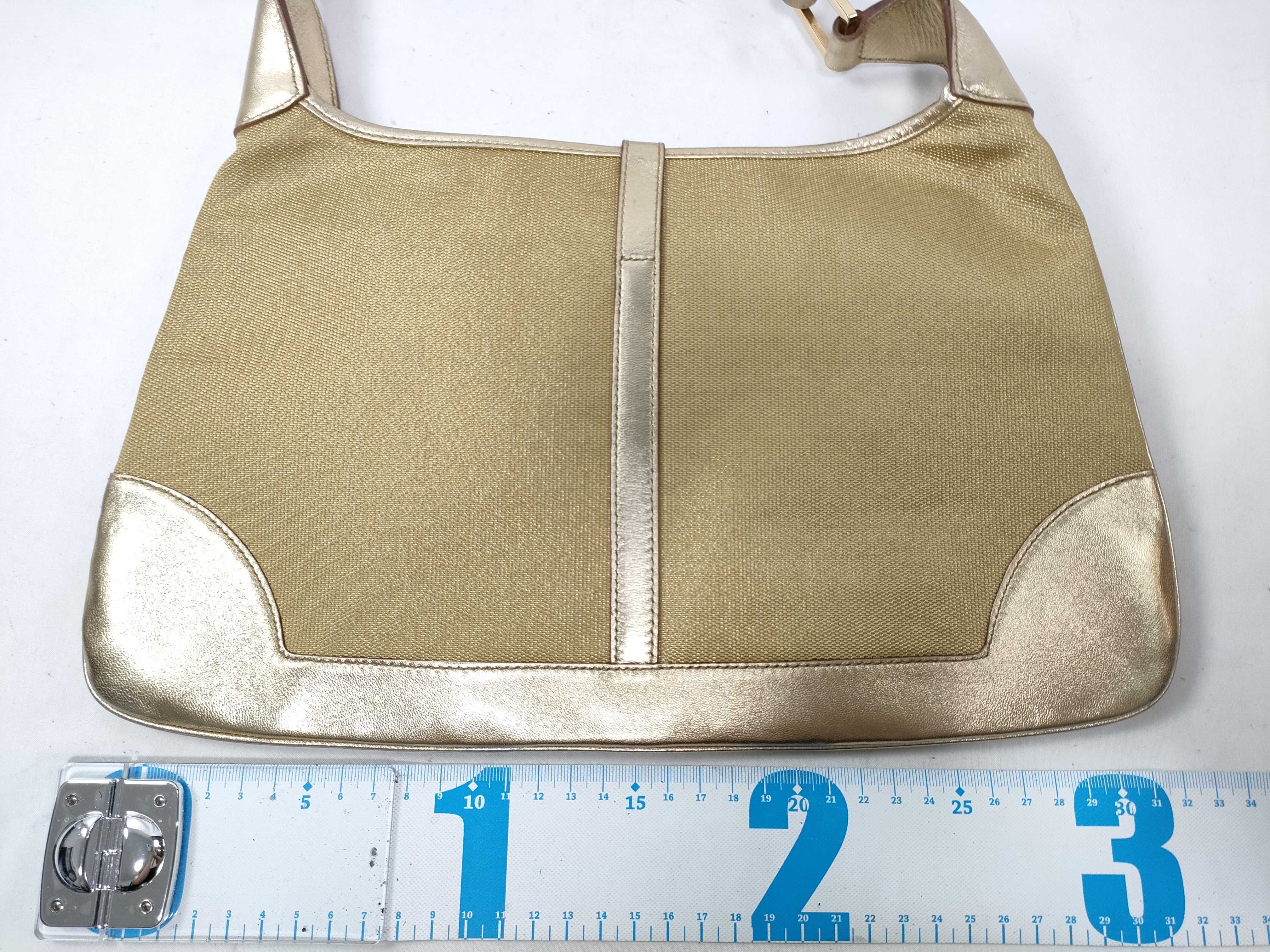 Bamboo Jackie Canvas x Leather Gold Handbag — view 2