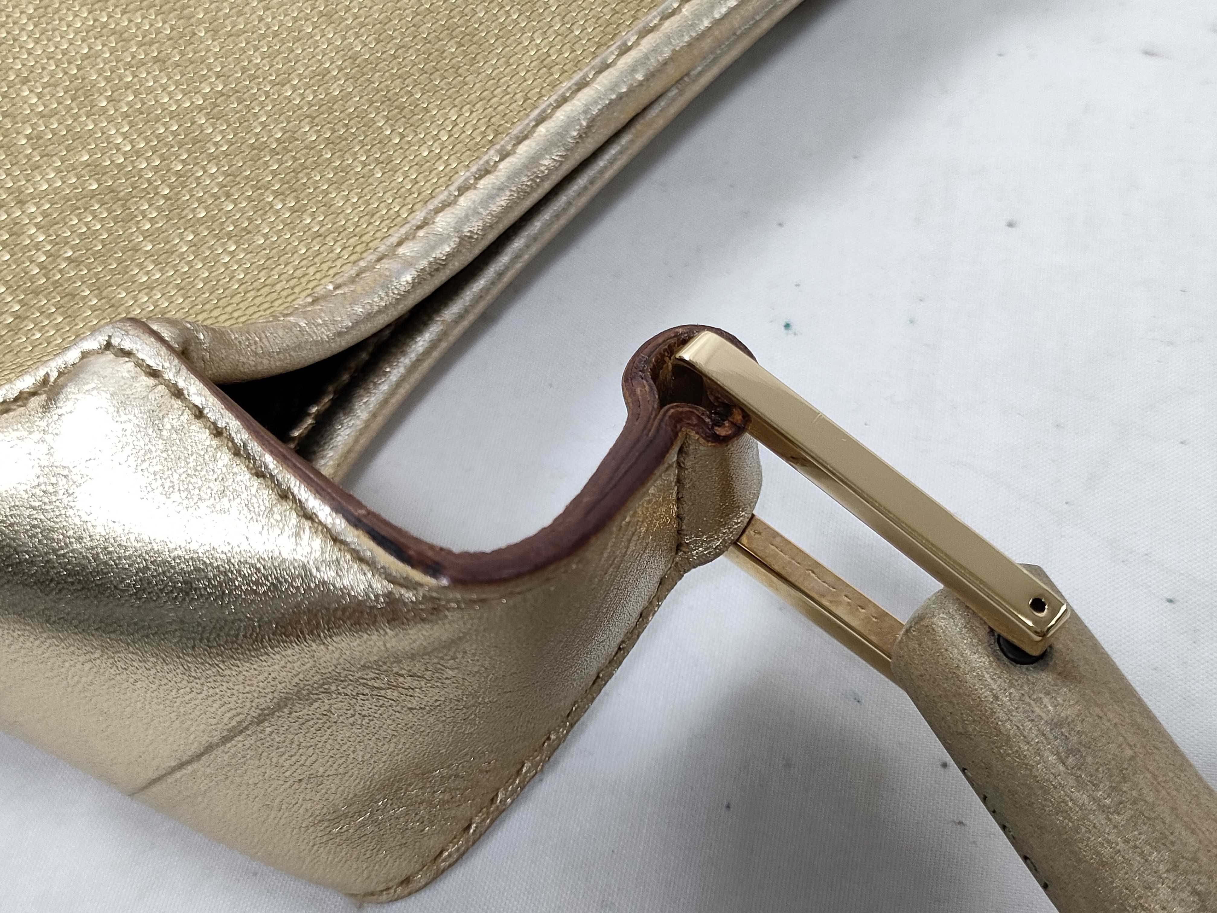 Bamboo Jackie Canvas x Leather Gold Handbag — view 8