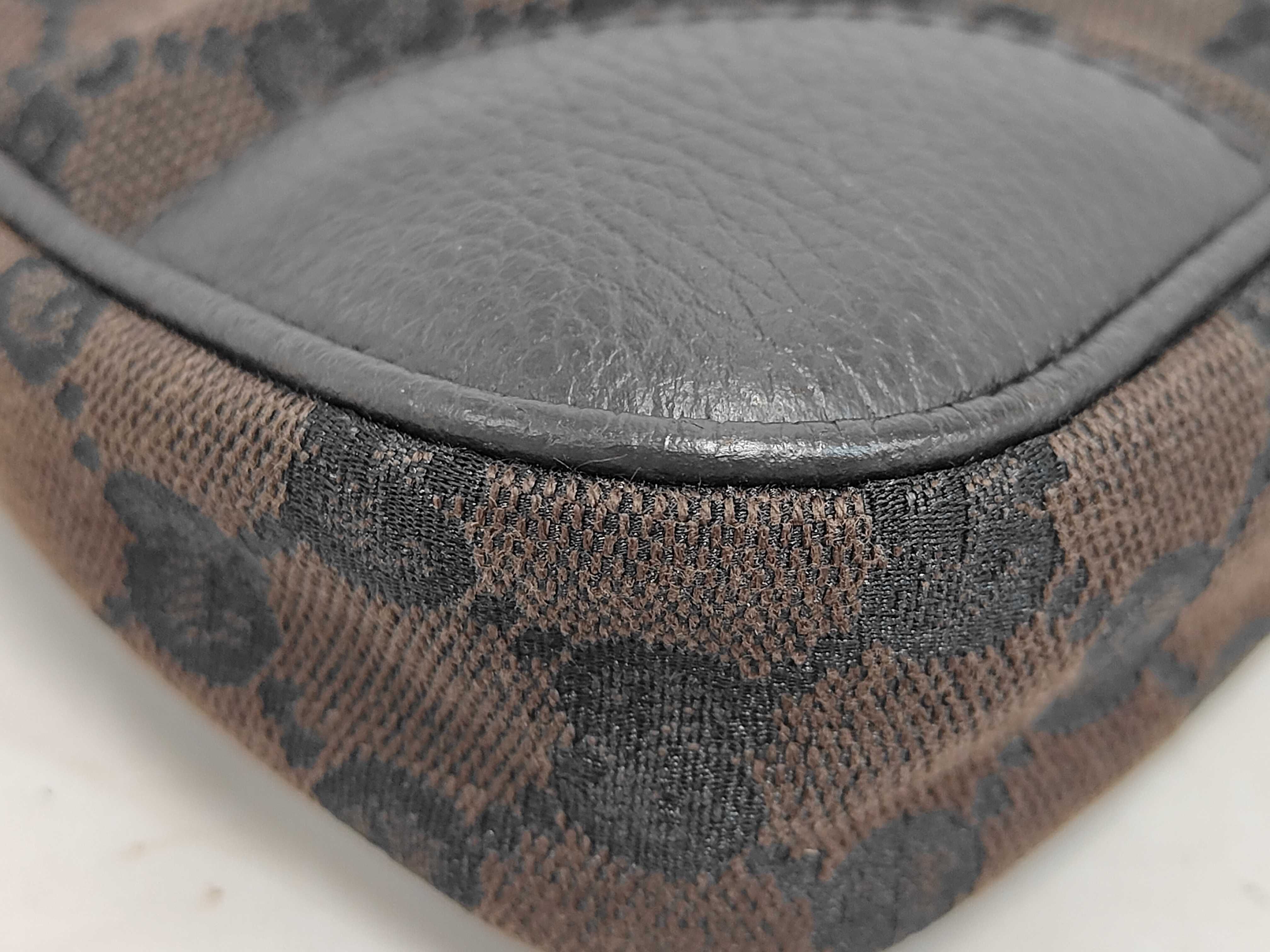 Dark Brown Canvas GG Monogram Mini Chain Shoulder Bag — view 3