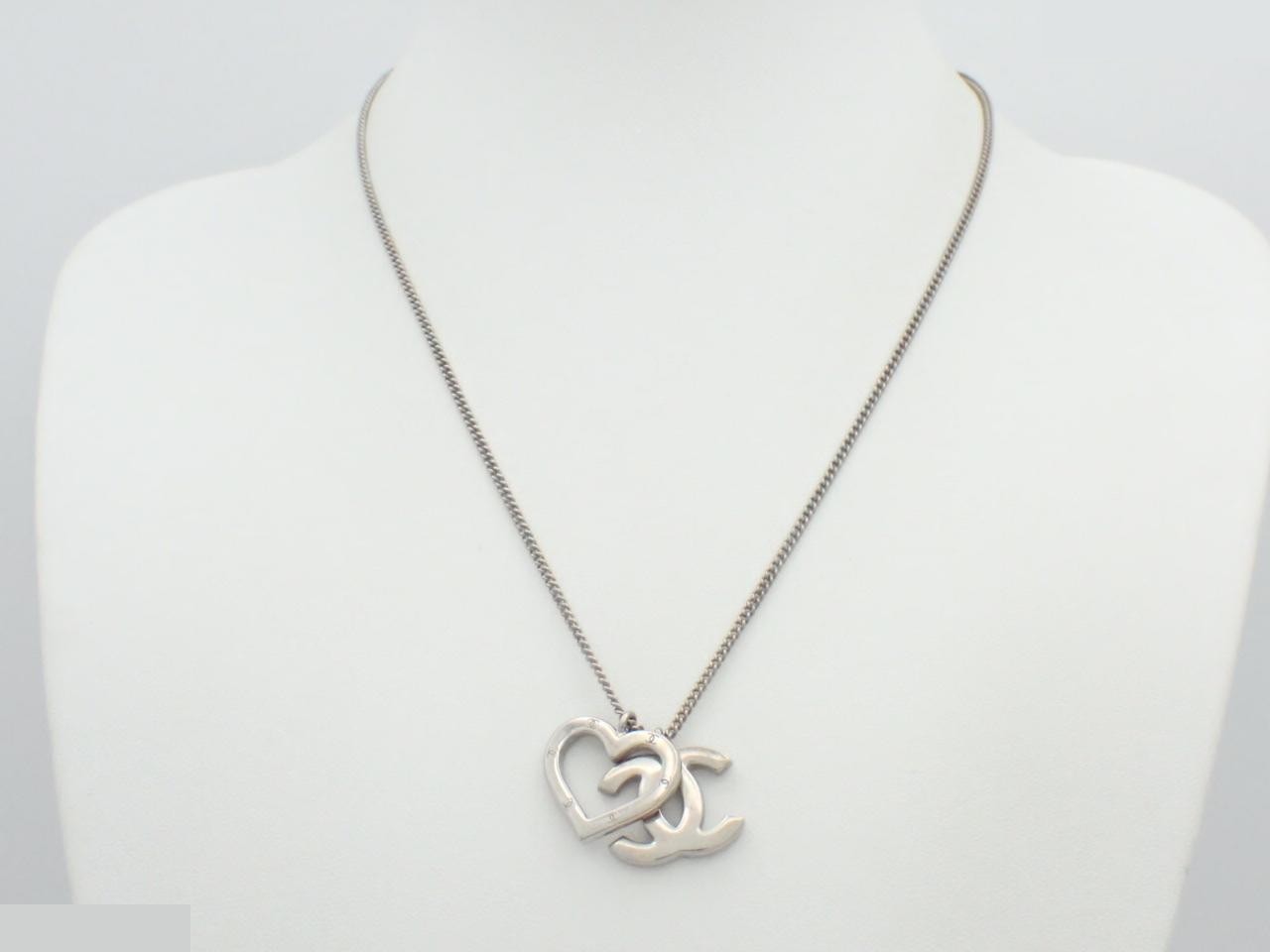 necklace, model 04P, heart design, Coco Mark, silver, chain approximately 42cm. — view 3