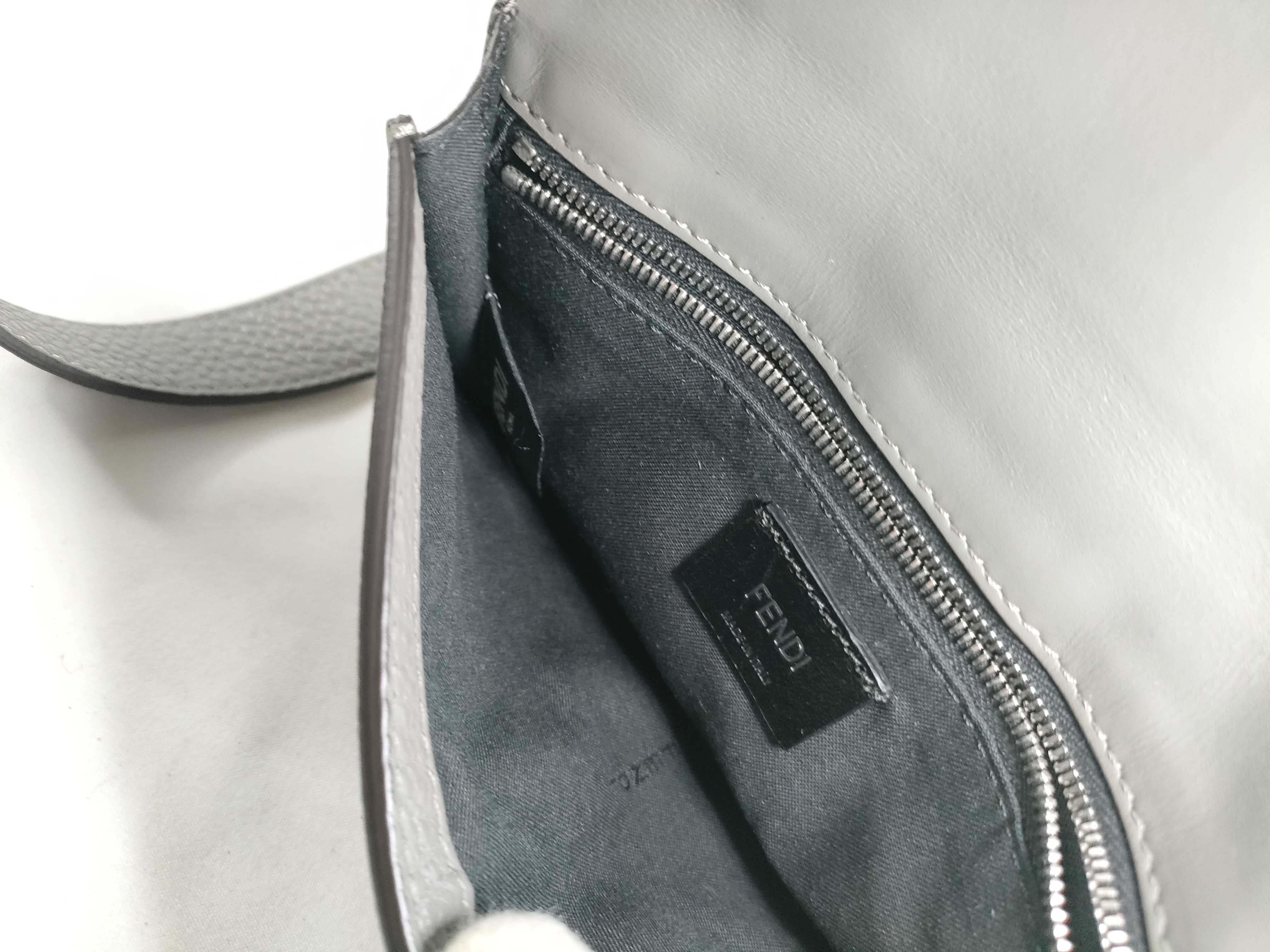 Baguette Slim Leather Shoulder Bag, Gray, 7M0295 (Shoulder Bag) — view 11