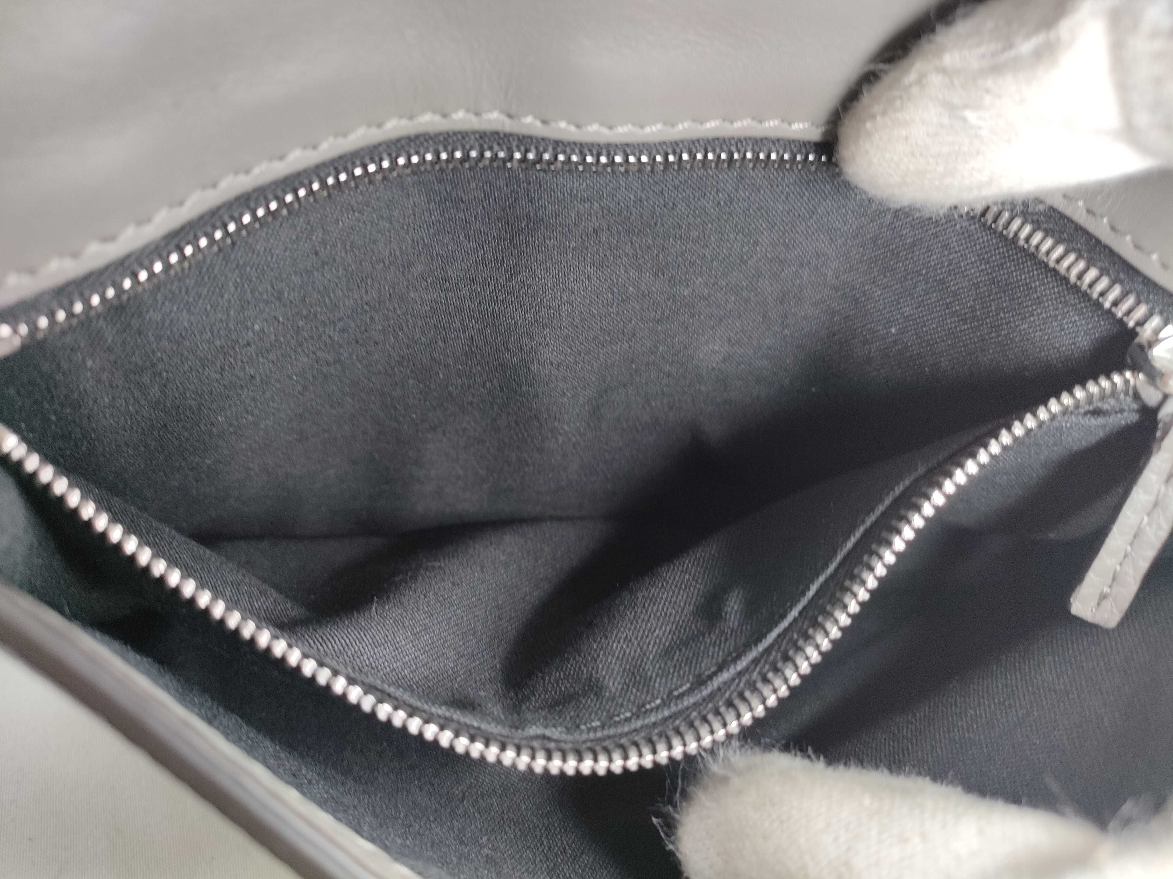 Baguette Slim Leather Shoulder Bag, Gray, 7M0295 (Shoulder Bag) — view 13