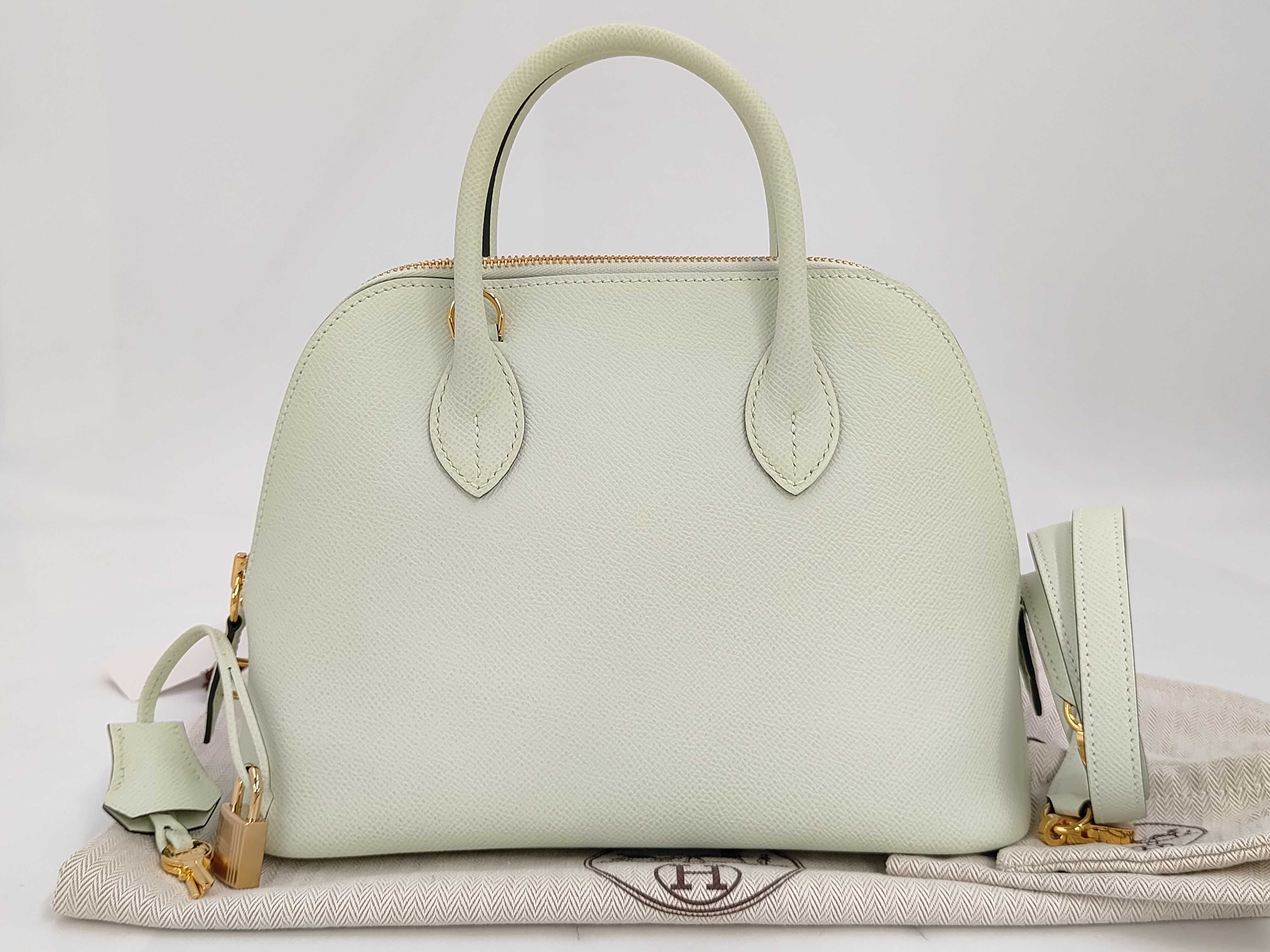 Bolide 1923 25 Epsom Leather Vert Fizz Gold Hardware B Stamp Handbag