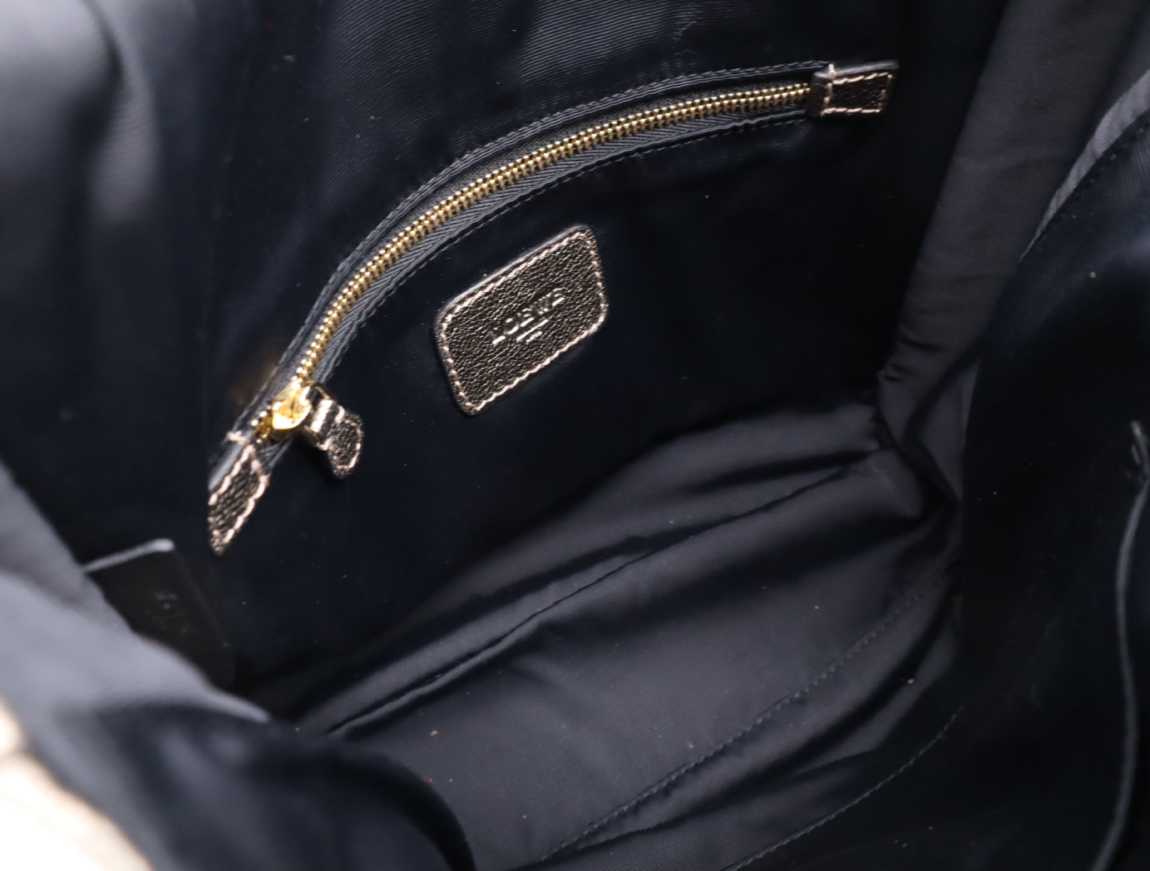 Leather Anagram 2-Way Shoulder Bag with Gold Hardware and Shoulder Strap — view 10
