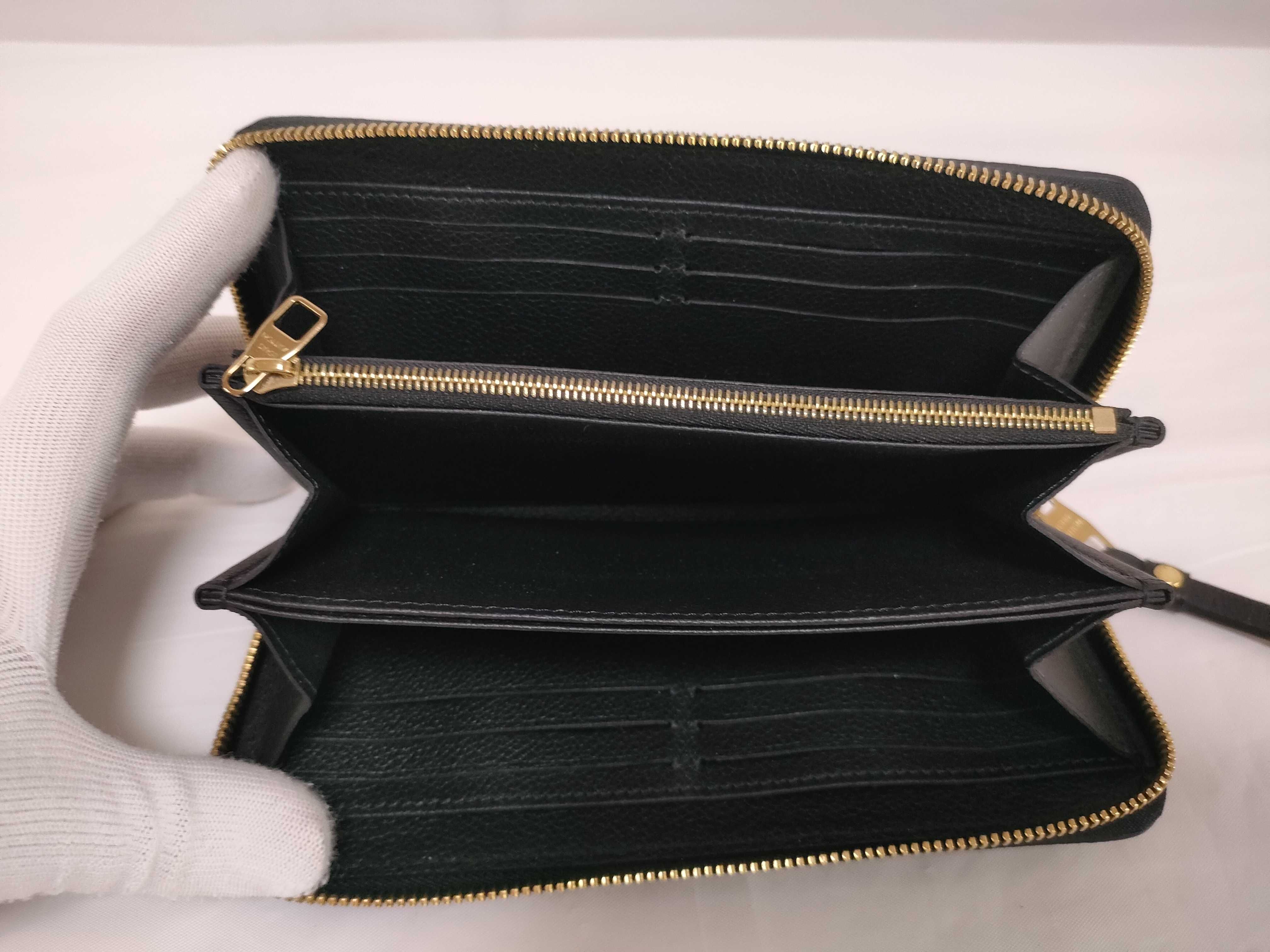 Bicolor Monogram Empreinte Zippy Wallet M80481 Noir x Cream Round Zip Wallet — view 11
