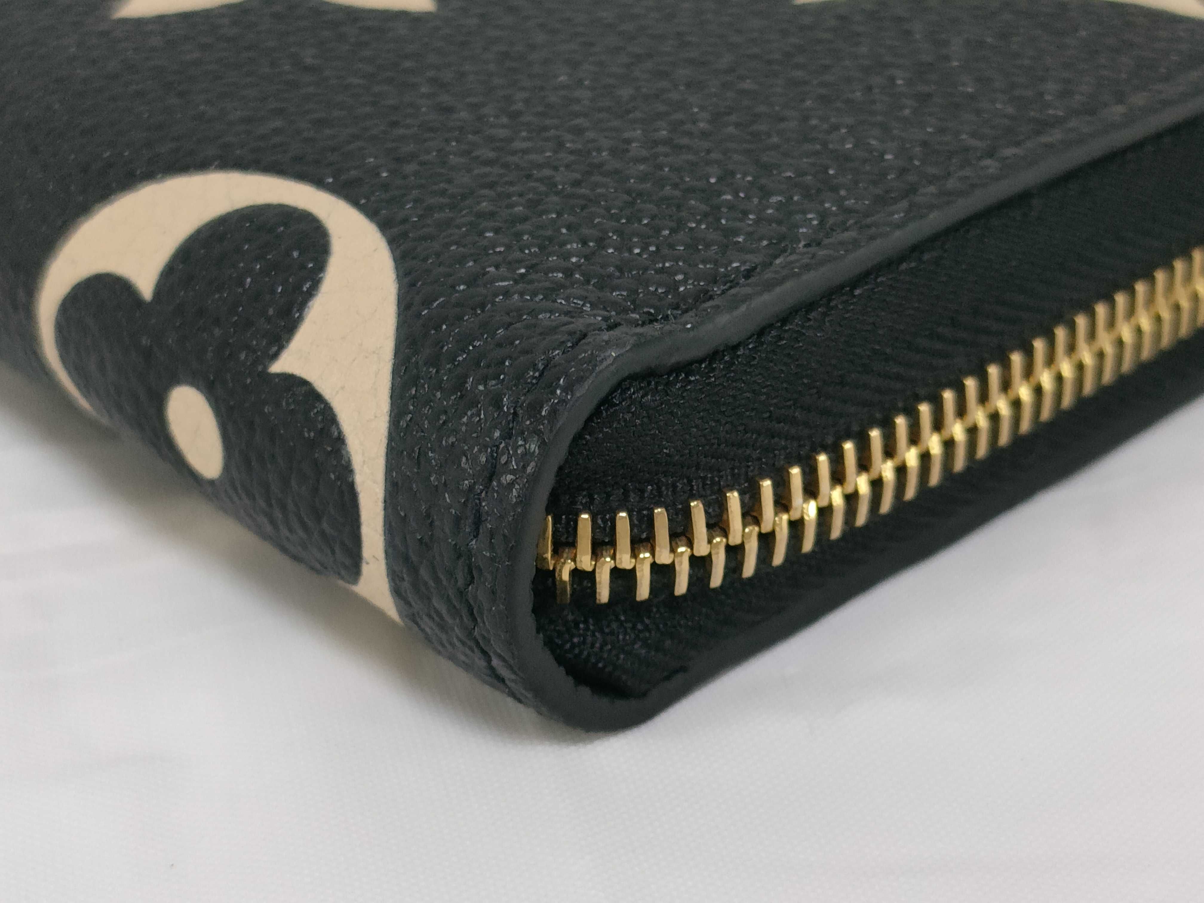 Bicolor Monogram Empreinte Zippy Wallet M80481 Noir x Cream Round Zip Wallet — view 4