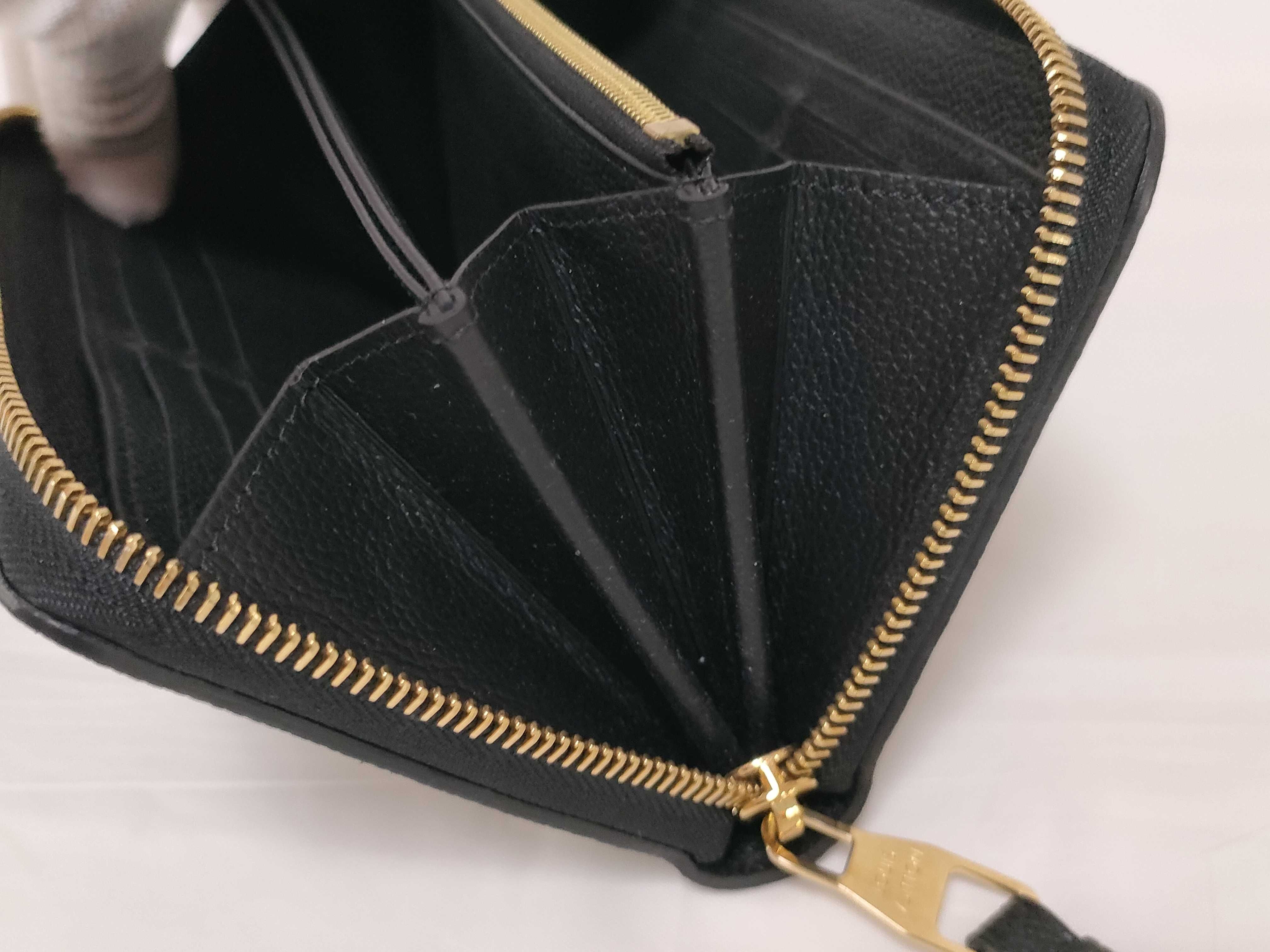 Bicolor Monogram Empreinte Zippy Wallet M80481 Noir x Cream Round Zip Wallet — view 9