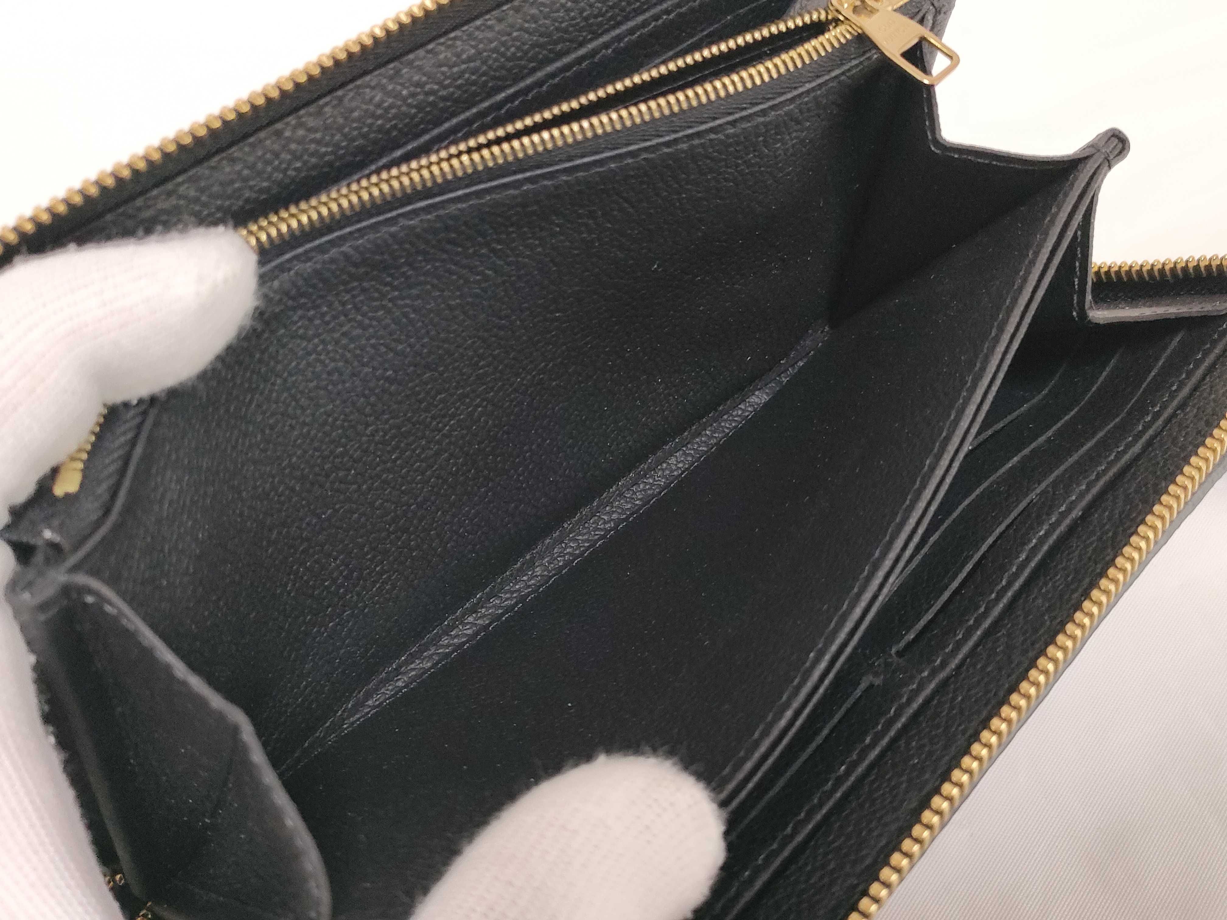 Bicolor Monogram Empreinte Zippy Wallet M80481 Noir x Cream Round Zip Wallet — view 10