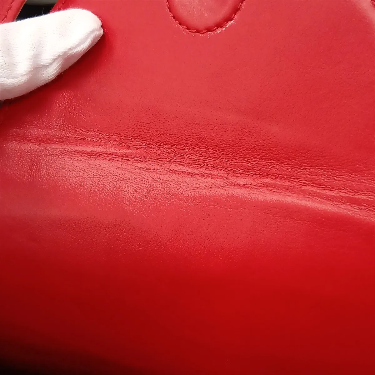 Doll Crocodile Embossed Handbag, Red — view 14