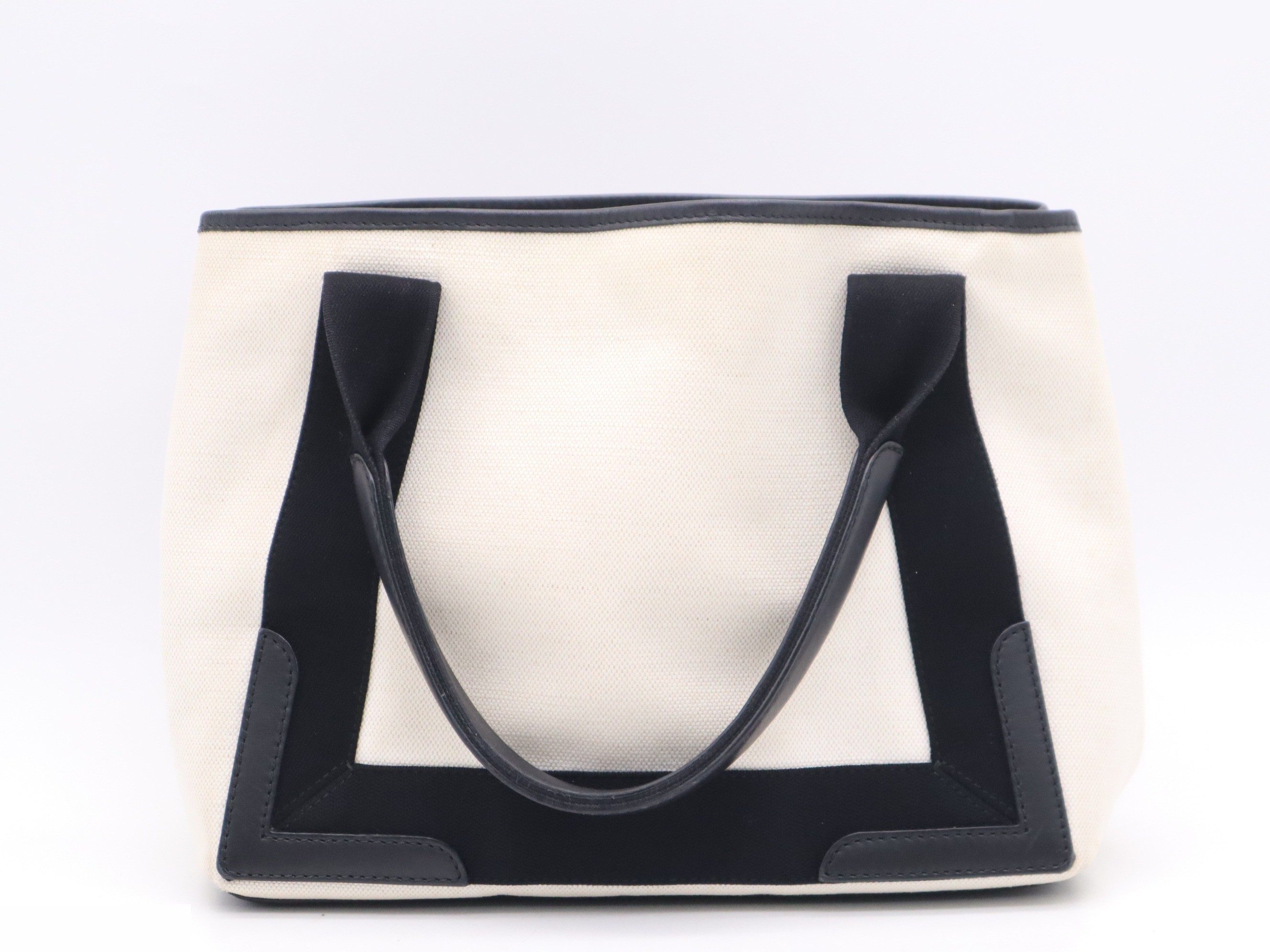 Canvas bag, navy, with pouch, beige, black. — view 2