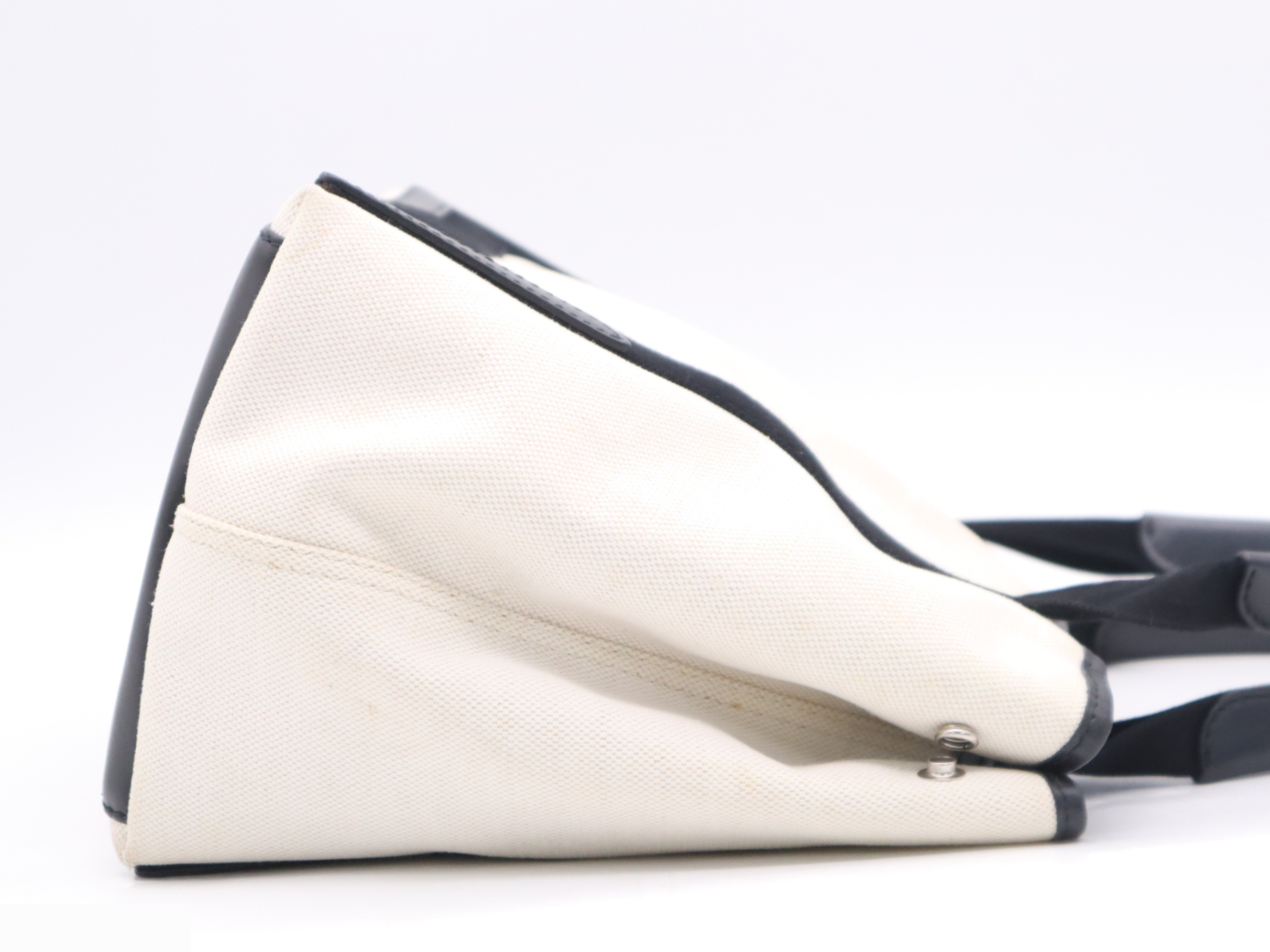Canvas bag, navy, with pouch, beige, black. — view 5