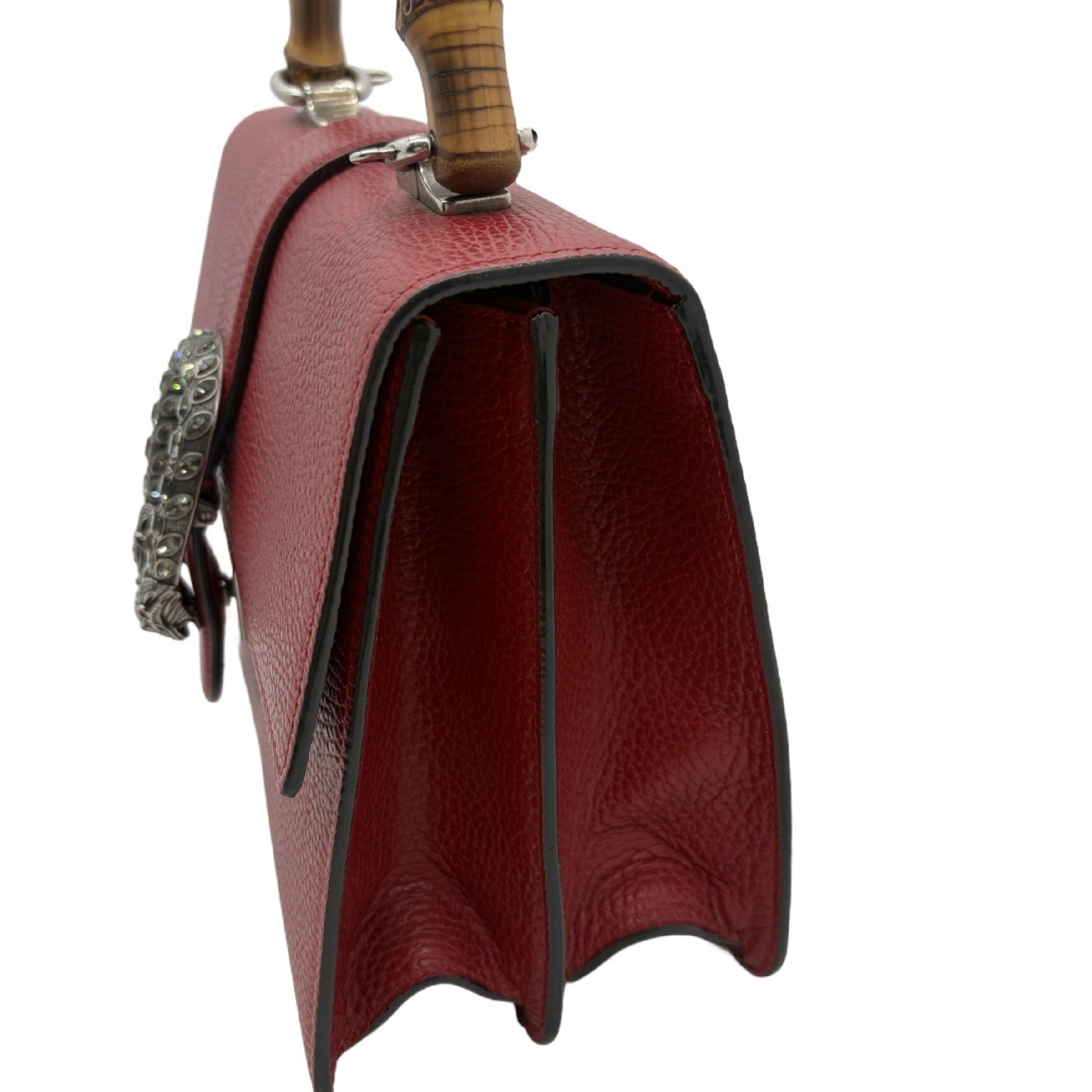 Dionysus Bamboo Crystal Tiger Head Leather Handbag — view 4