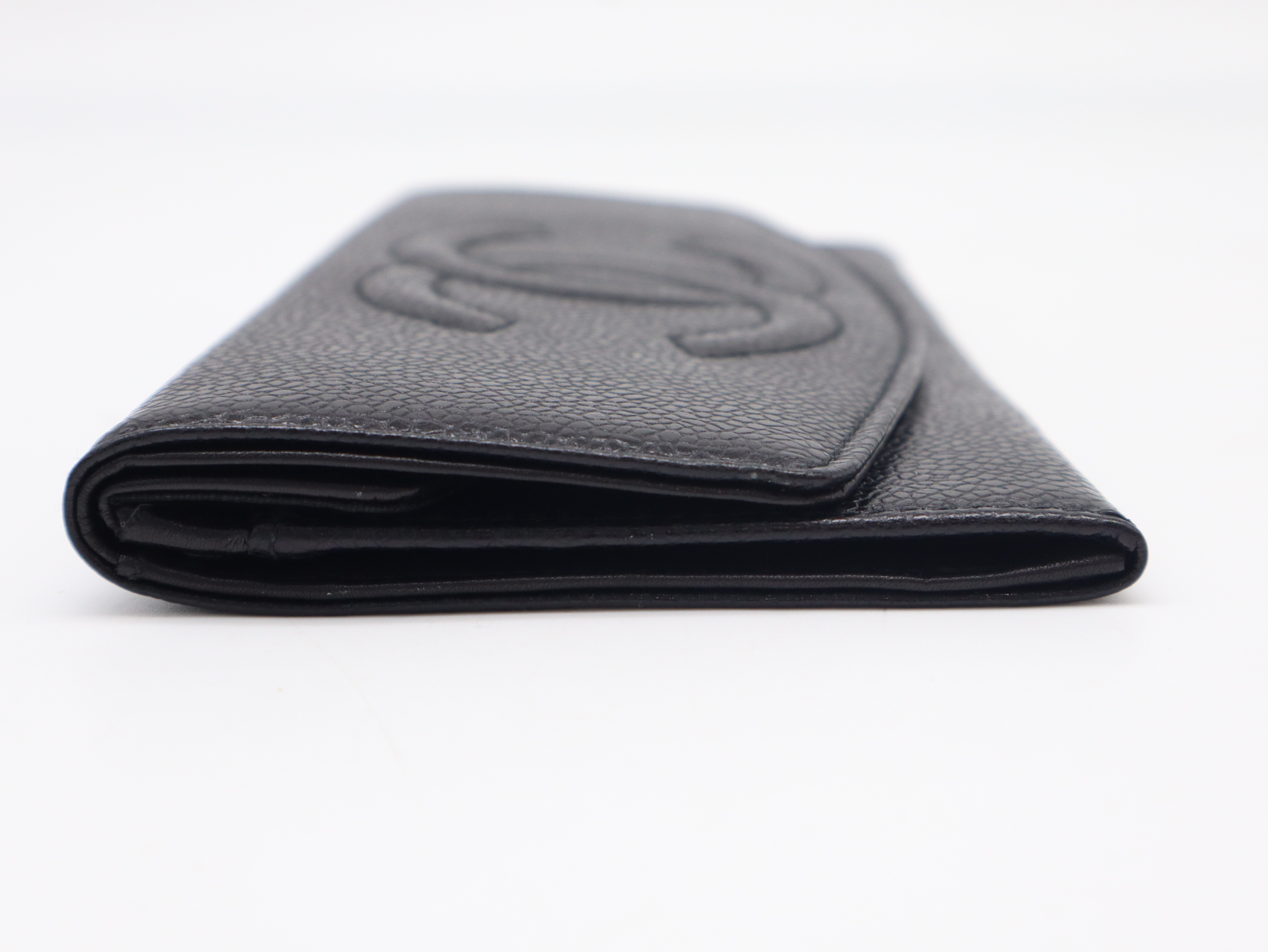 Caviar Skin Long Wallet, Black, with Seal and Card Holder, 4100572, with Guarantee and Box. — view 5