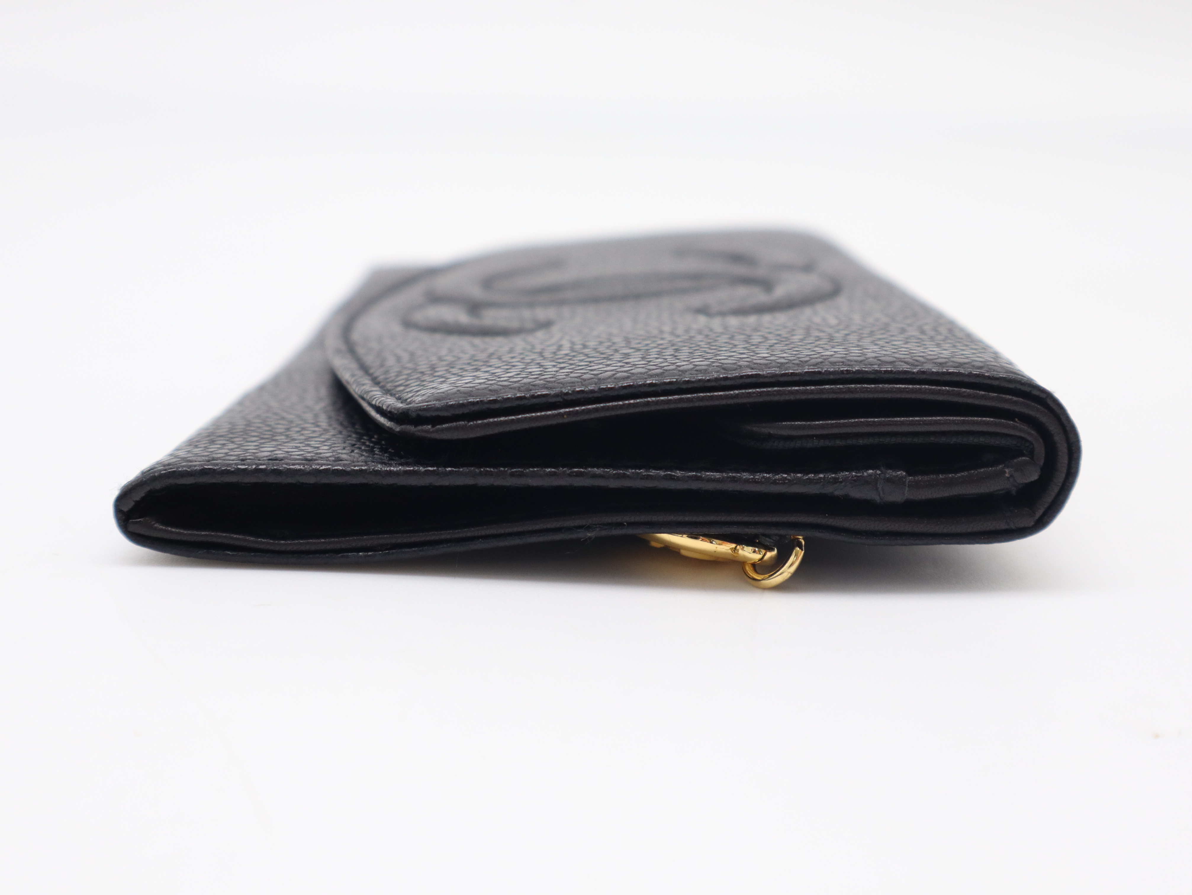 Caviar Skin Long Wallet, Black, with Seal and Card Holder, 4100572, with Guarantee and Box. — view 6