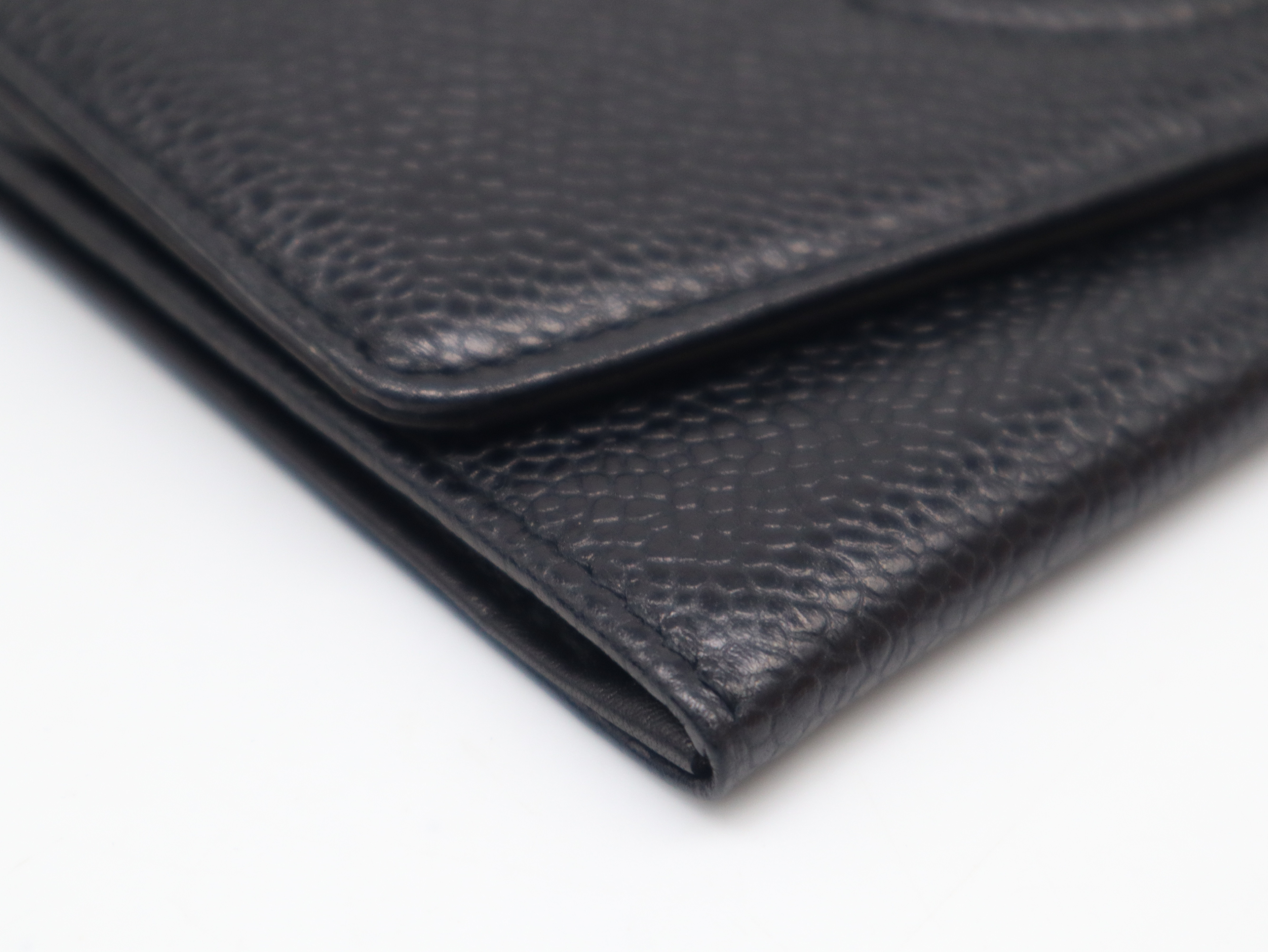 Caviar Skin Long Wallet, Black, with Seal and Card Holder, 4100572, with Guarantee and Box. — view 7