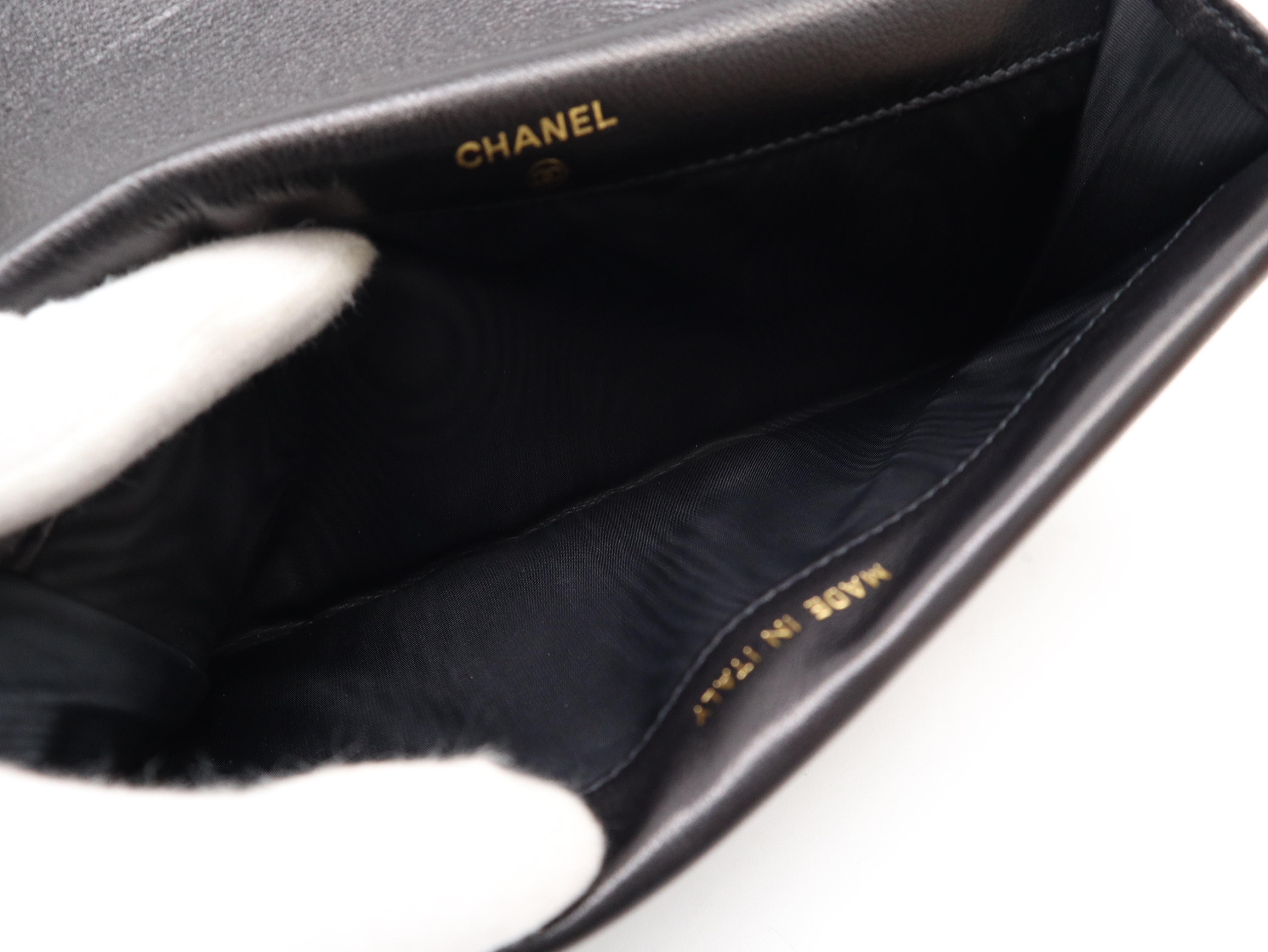 Caviar Skin Long Wallet, Black, with Seal and Card Holder, 4100572, with Guarantee and Box. — view 9