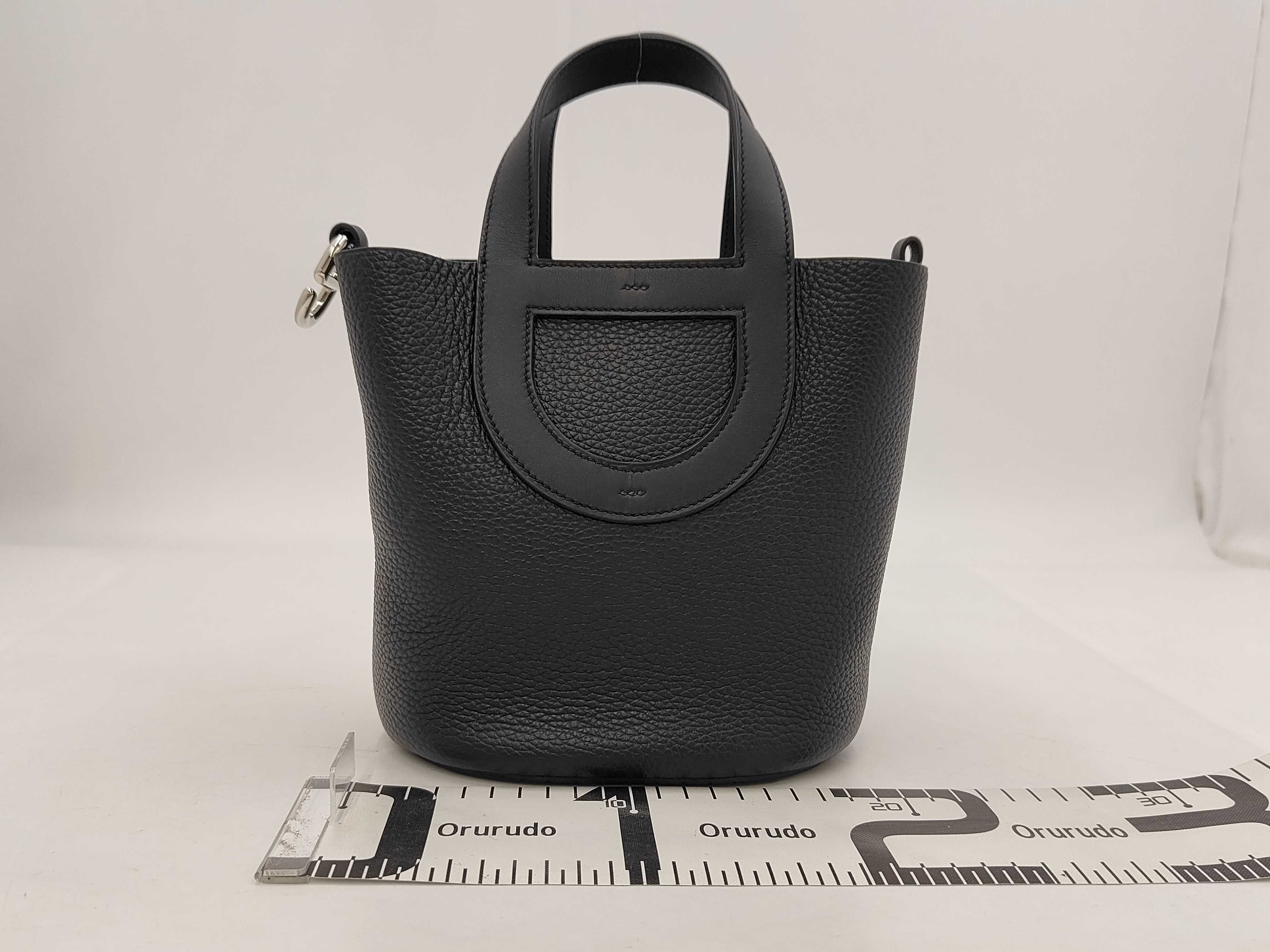 In the Loop 18 Taurillon Clemence Black SS B Stamp Handbag — view 2