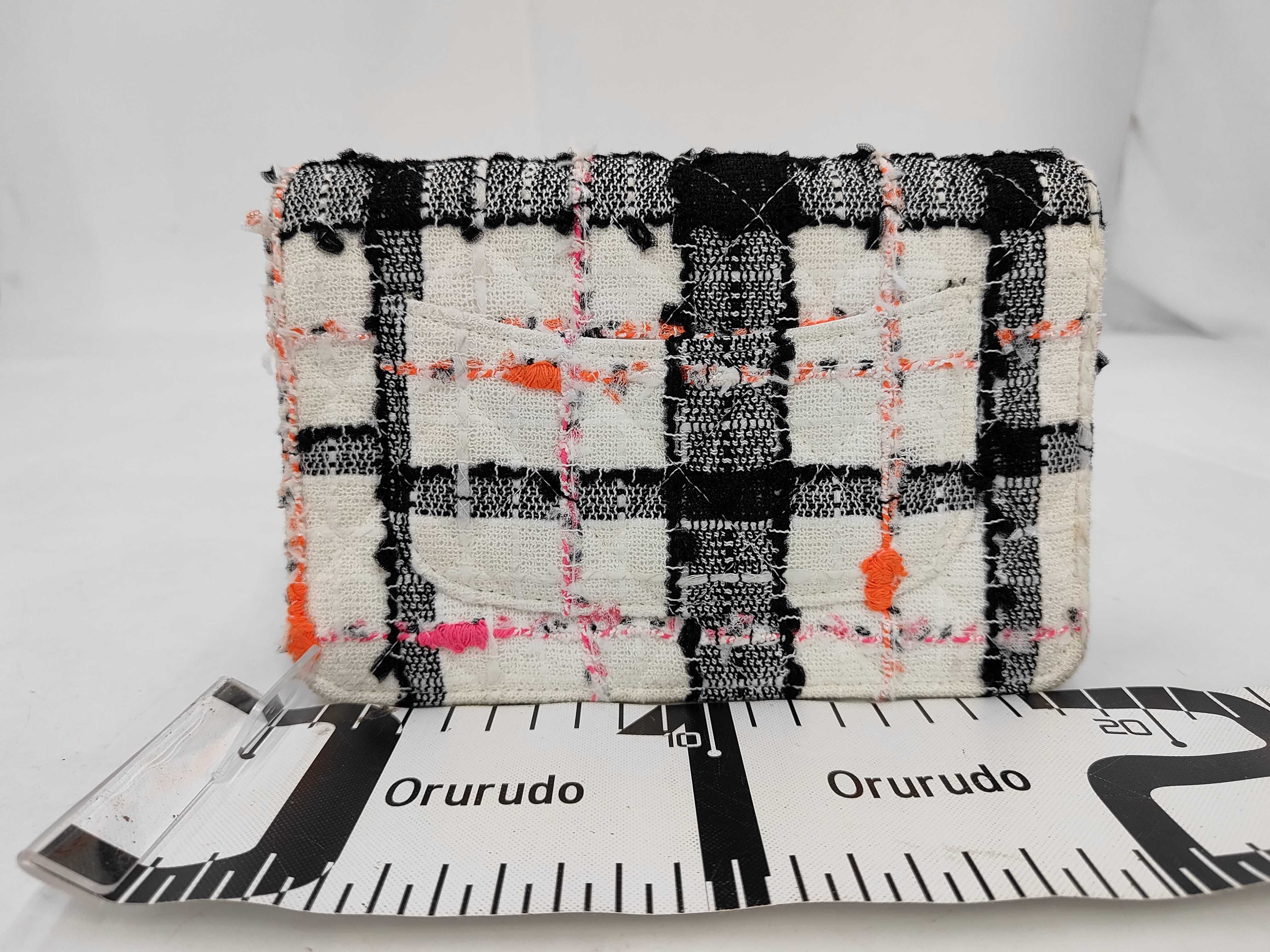 Tweed Check Pattern Chain Wallet Shoulder Bag — view 2