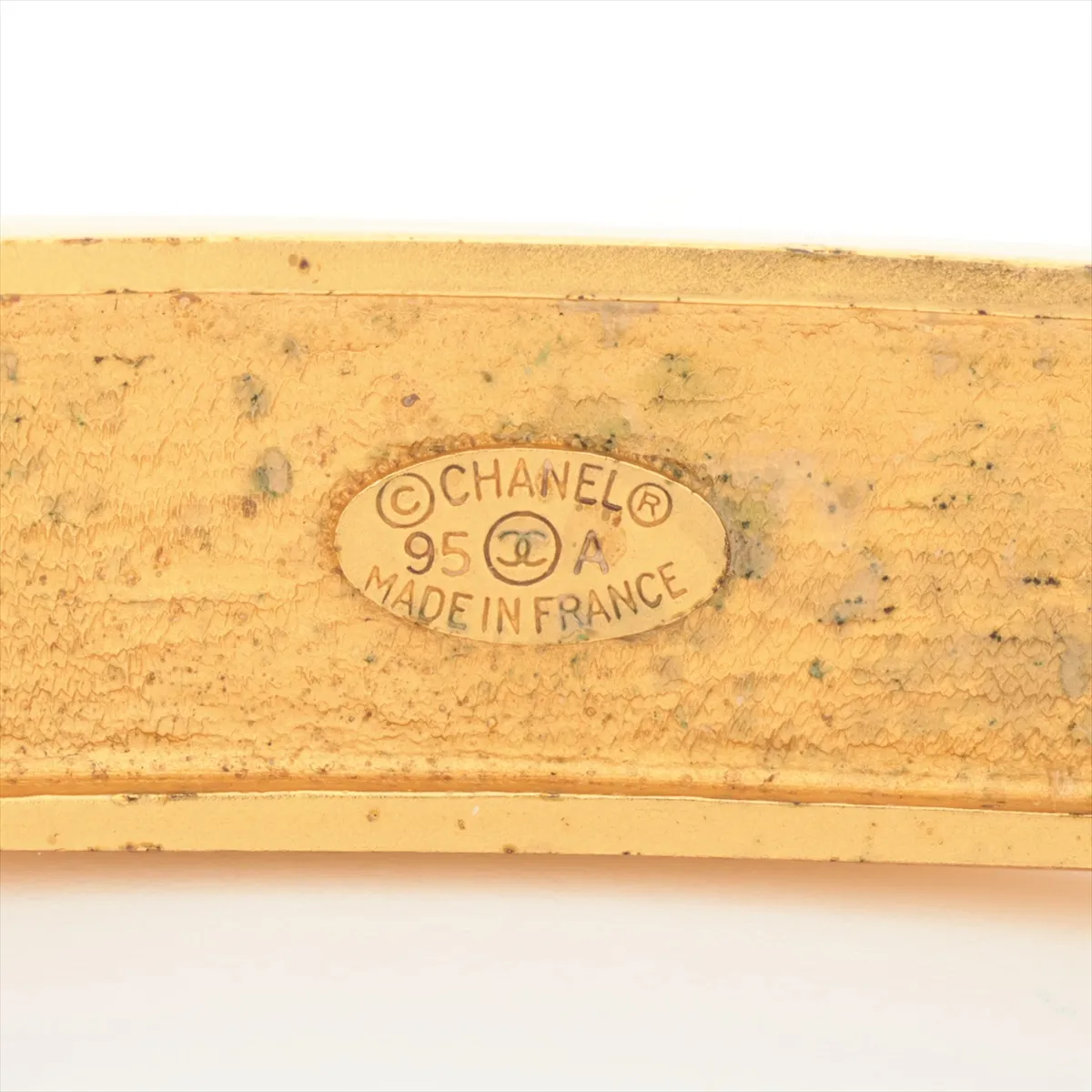 logo bracelet, 95A, GP x leather, black x gold. Shows signs of wear including — view 5