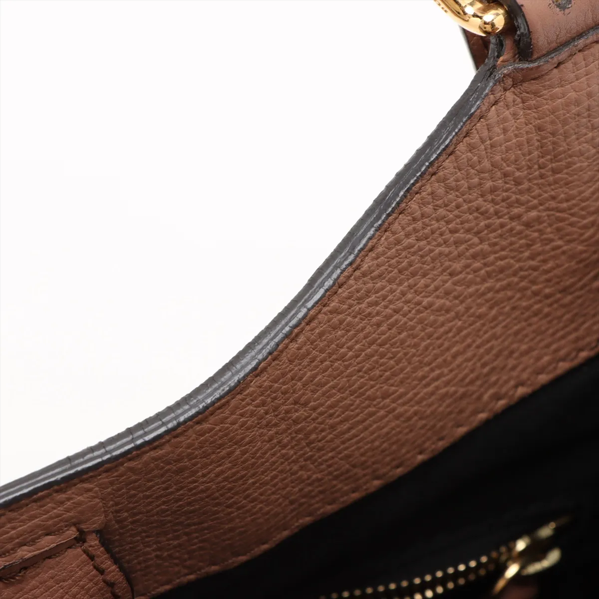 Nova Check Leather x Canvas Tote Bag Brown — view 12