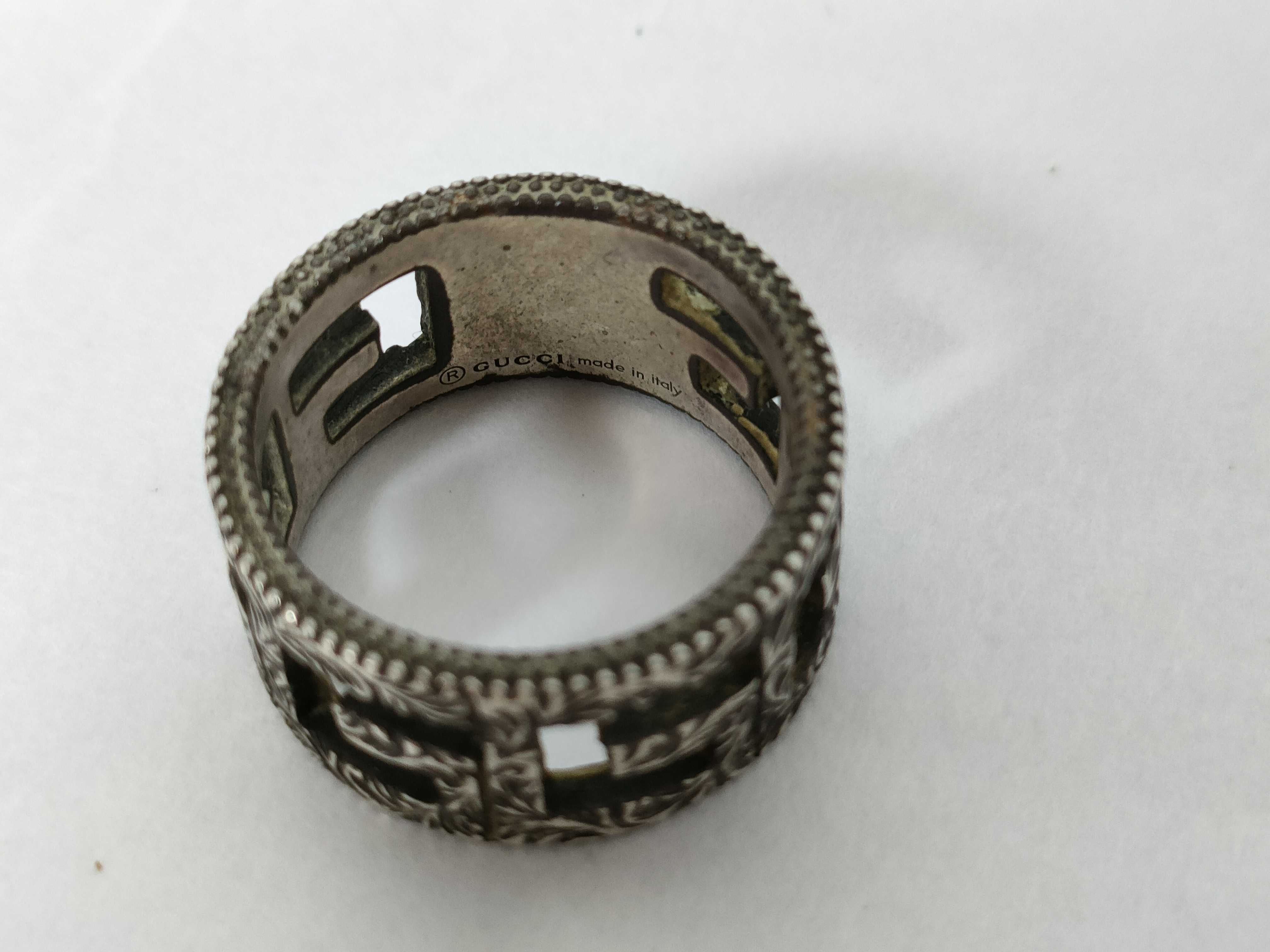 GG Ring, Silver, GG Logo, Arabesque Design, Size 19 — view 5