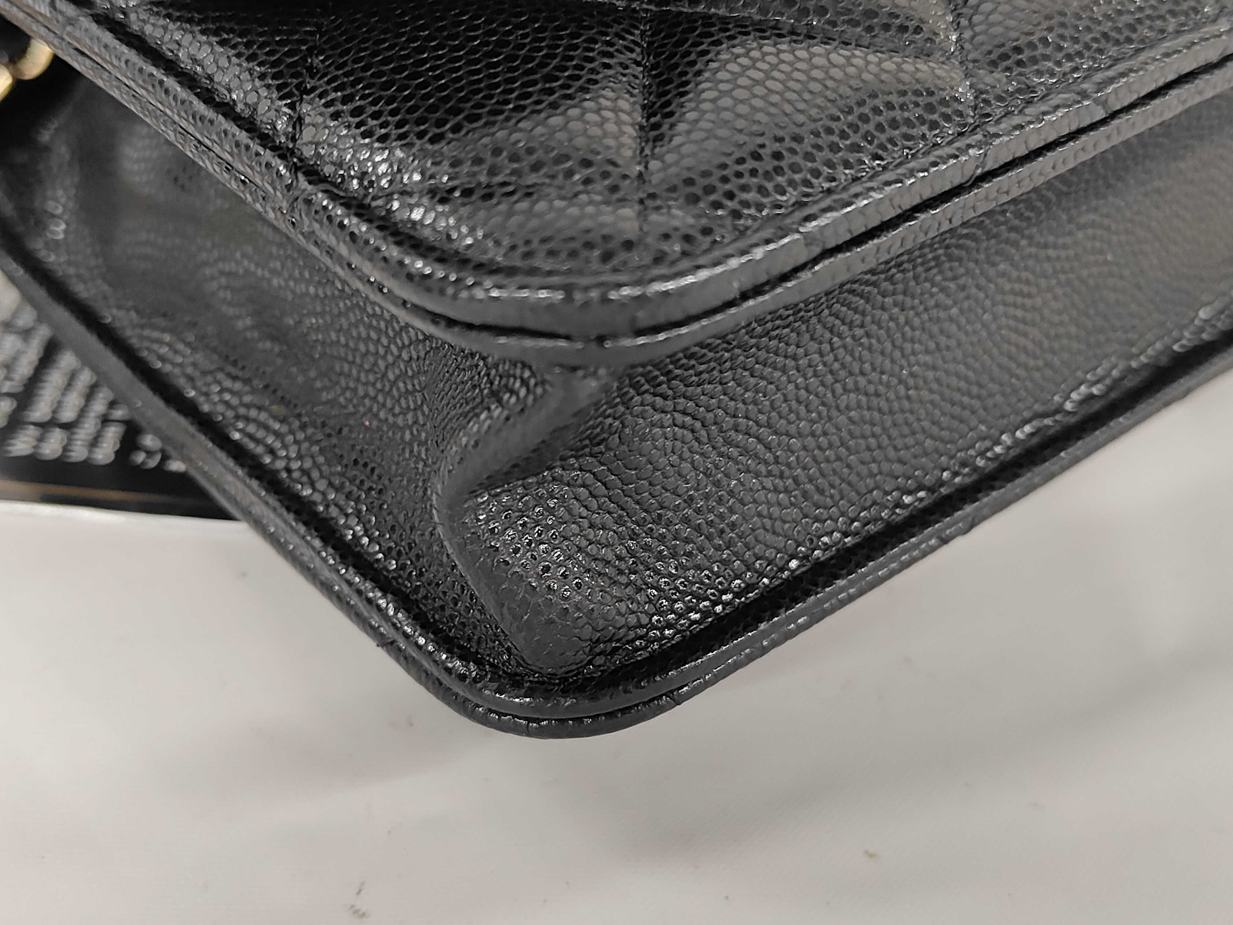 Matelassé Chain Wallet, Series 29, Caviar Leather, Black, Gold Hardware, Shoulder Bag — view 7