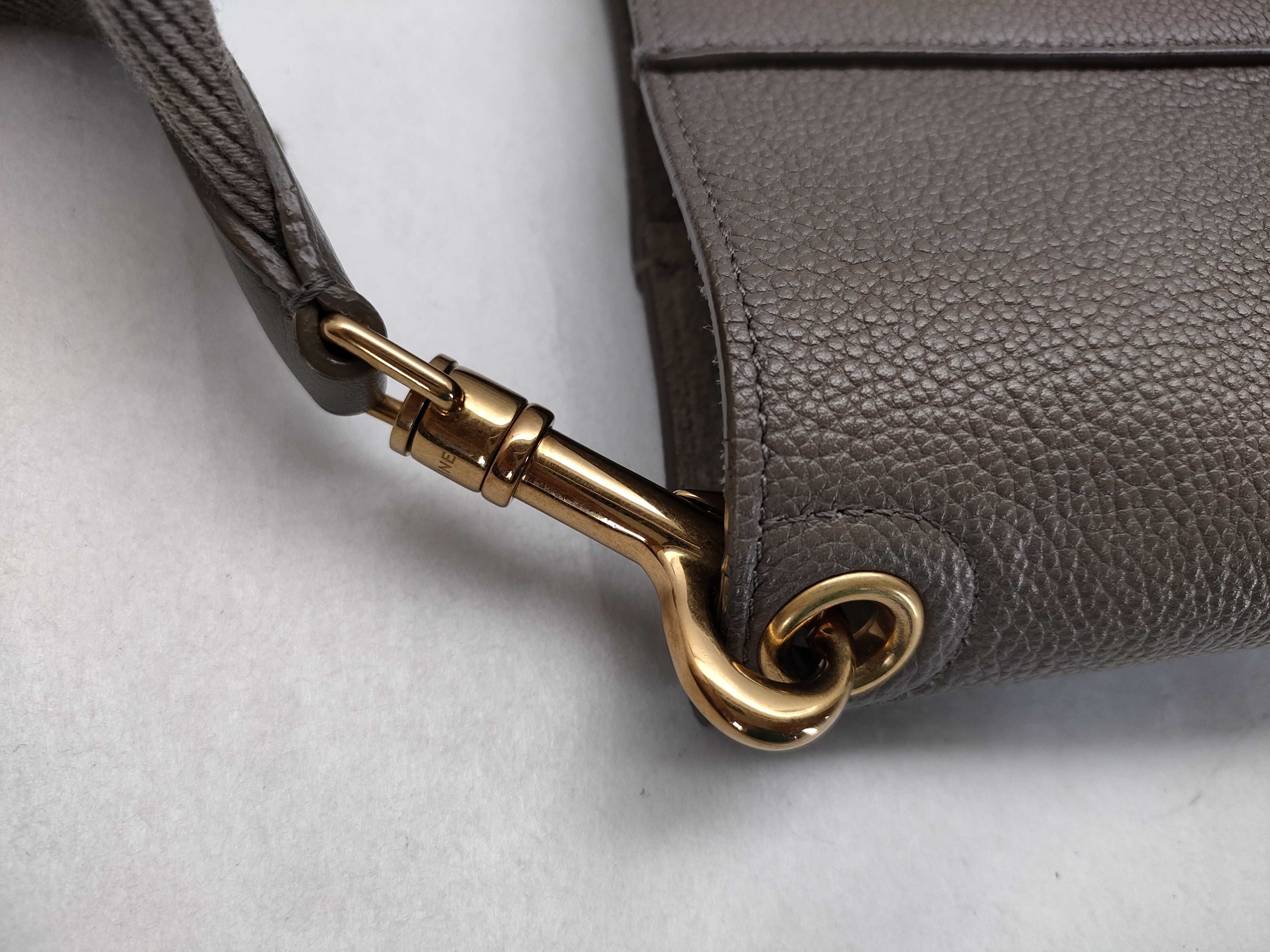 Sangle Bucket Leather Shoulder Bag, Gray Shoulder Bag — view 5