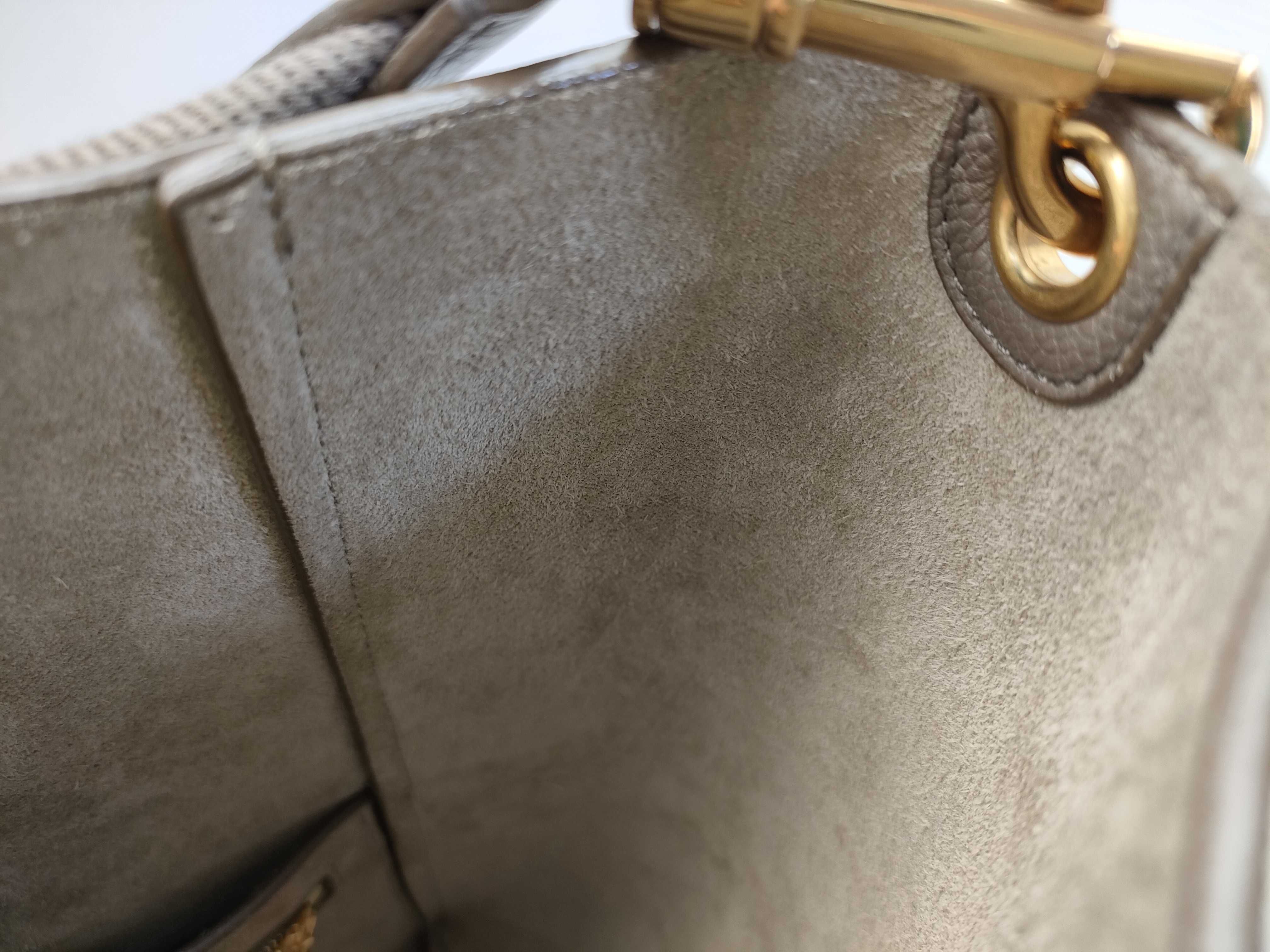 Sangle Bucket Leather Shoulder Bag, Gray Shoulder Bag — view 10