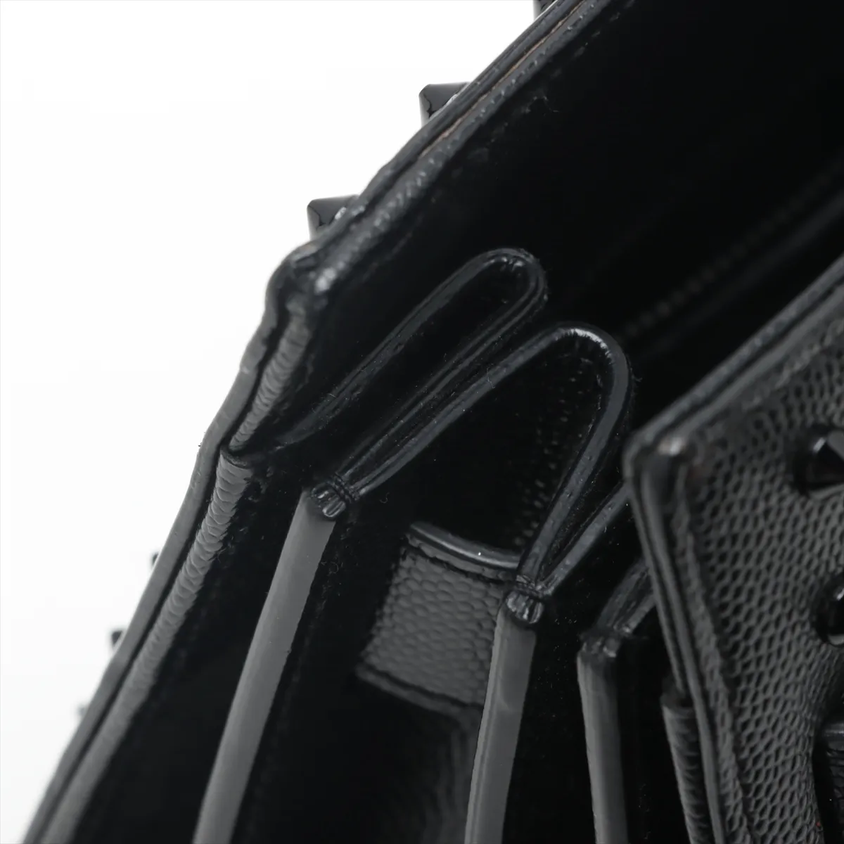 Sac de Jour Leather x Studded Handbag Black 355154 — view 12