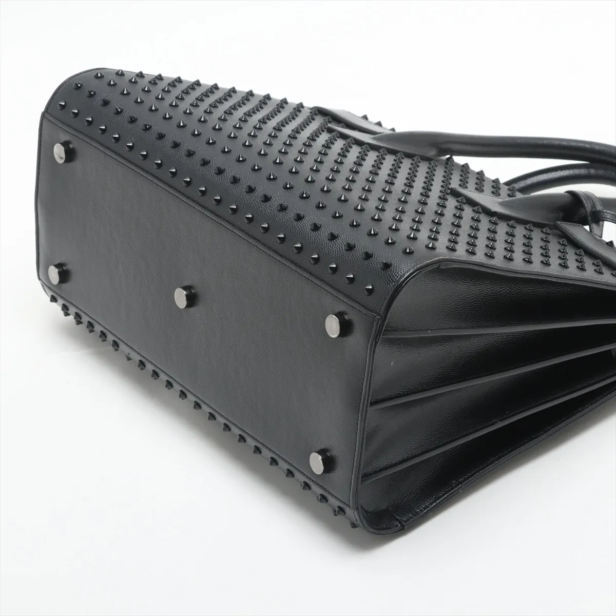 Sac de Jour Leather x Studded Handbag Black 355154 — view 3