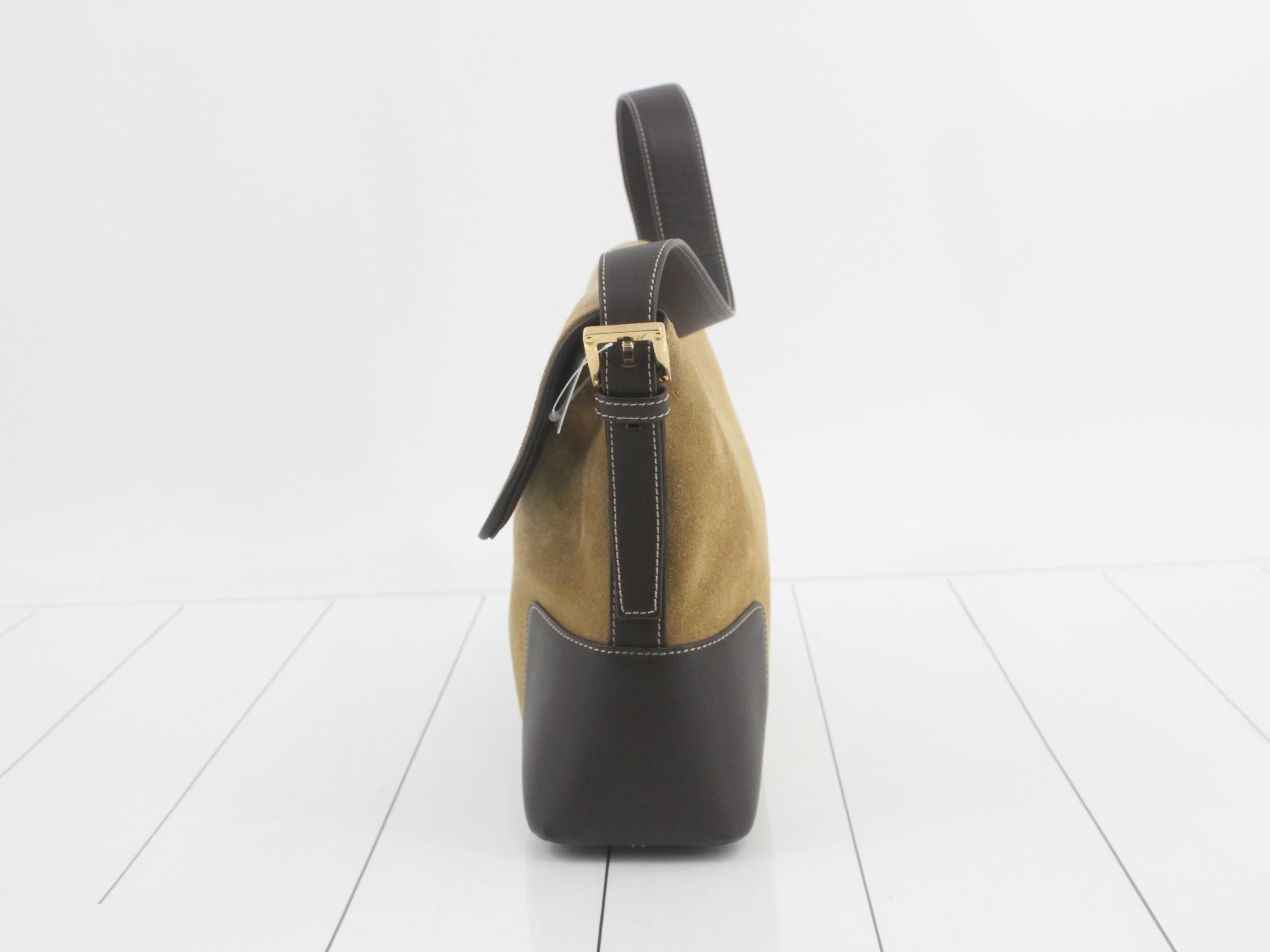 Suede x Leather Shoulder Bag — view 3