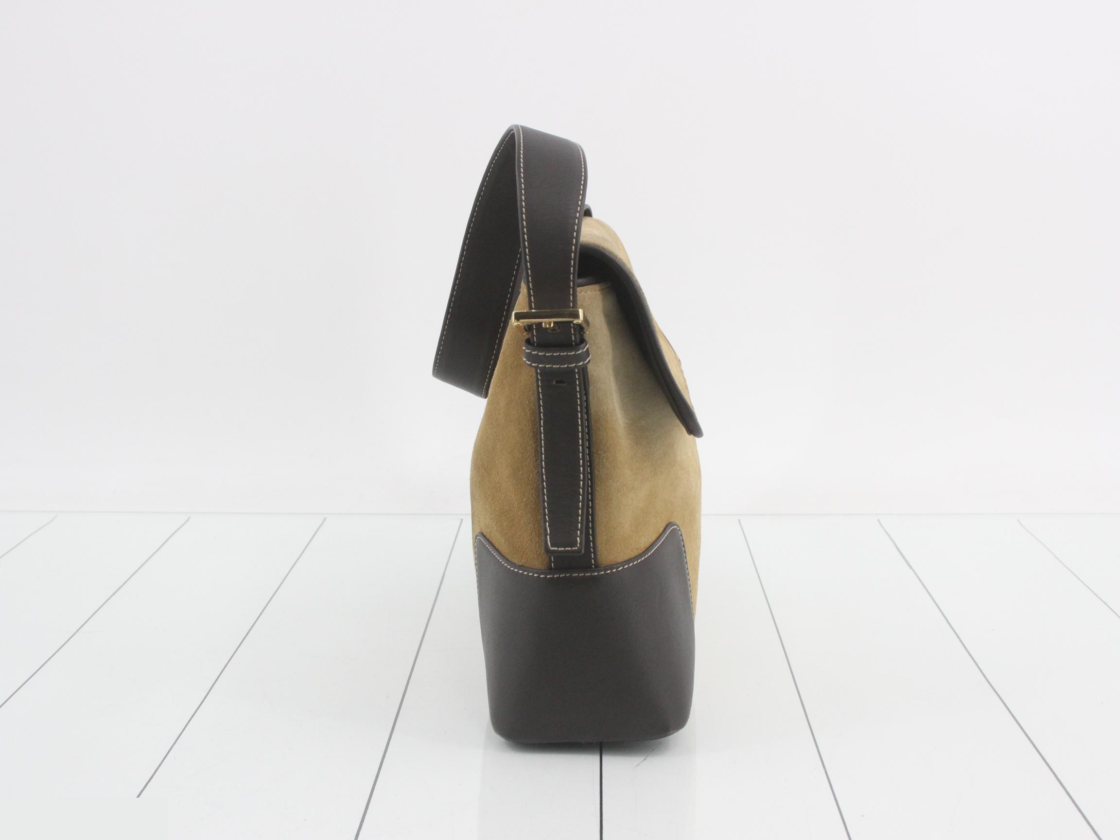 Suede x Leather Shoulder Bag — view 4